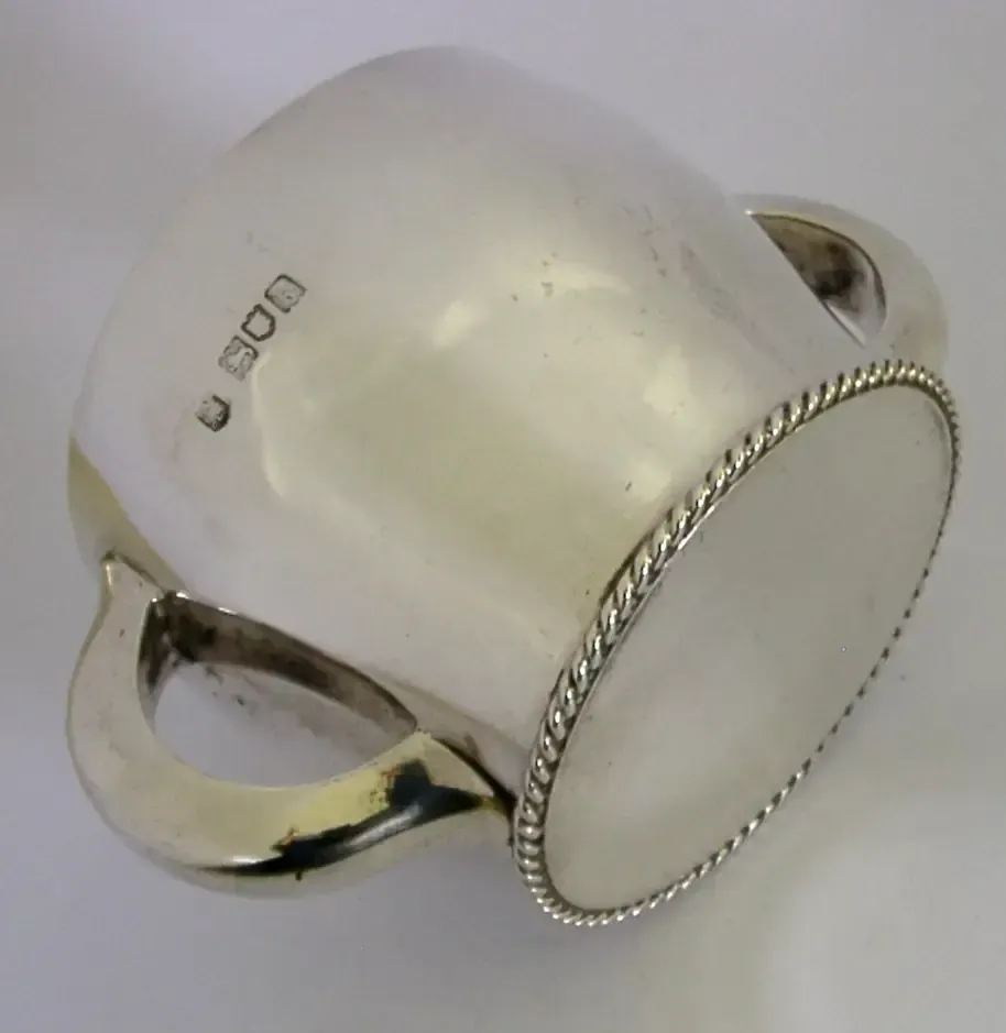 Heavy 186g Arts & Crafts Sterling Silver Porringer Cup Bowl 1905 Antique photo for sale