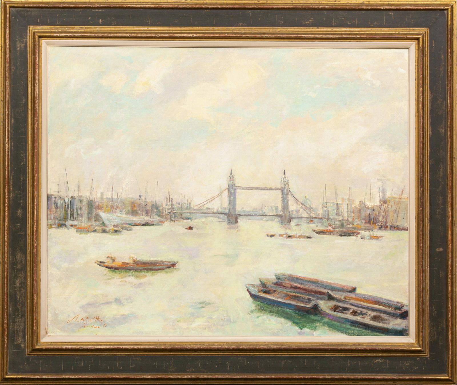 'River Thames And The Tower Bridge, London' Door Charles Hug ( 1899 – 1979 )