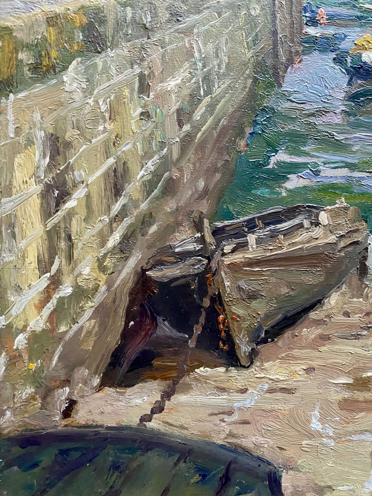 'Low Tide At Portivy, Brittany' By Oswald Poreau (Brussels 1877 – 1955 Waterloo) photo vintage