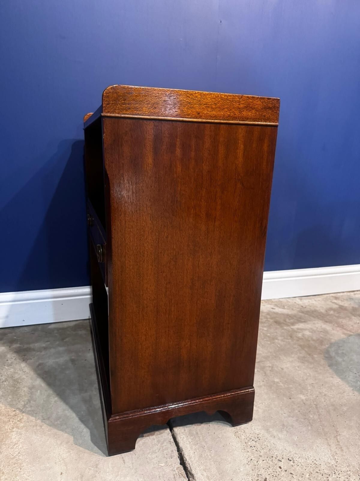 Furniture Vintage Mahogany Hall Table Stand Telephone Bedside Cabinet Drawer Reprodux. photo