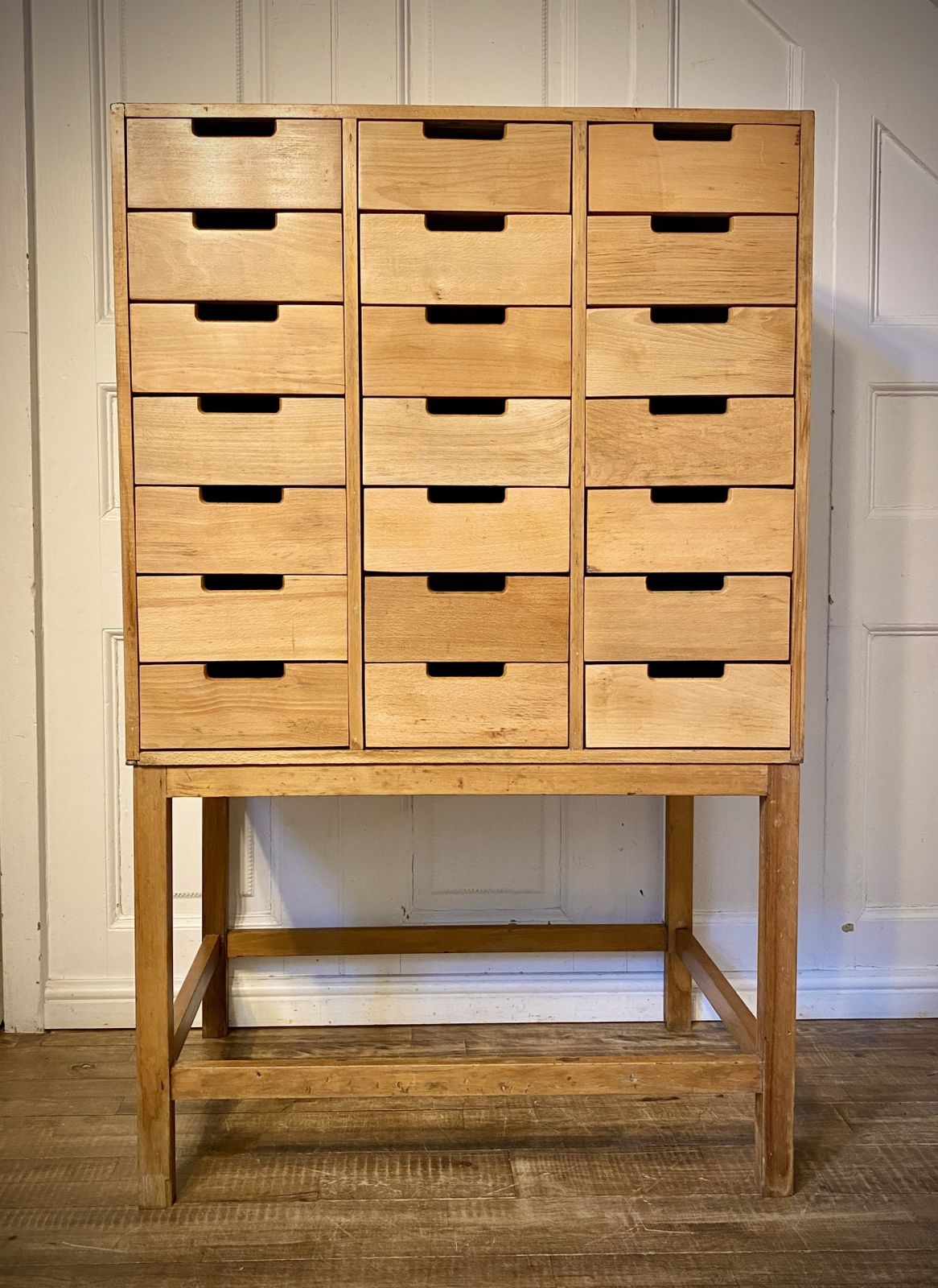 Vintage Mid Century School Storage Chest Of Drawers. Esavian Esa Style. photo for sale