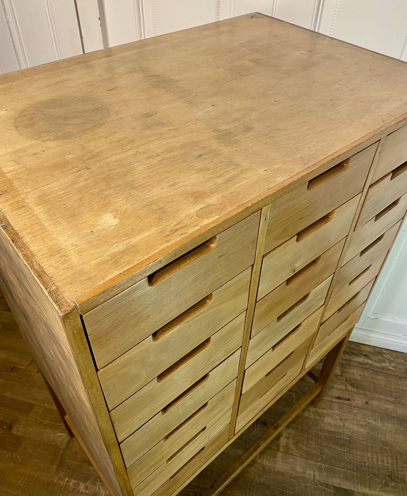 photo furniture Vintage Mid Century School Storage Chest Of Drawers. Esavian Esa Style.