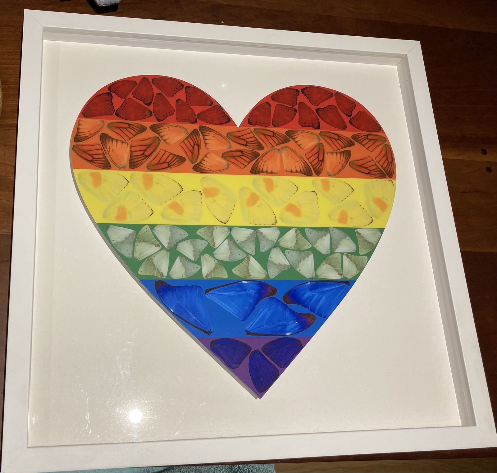 Framed Damien Hirst Butterfly Heart Signed Limited Edition Print 2020 photo furniture