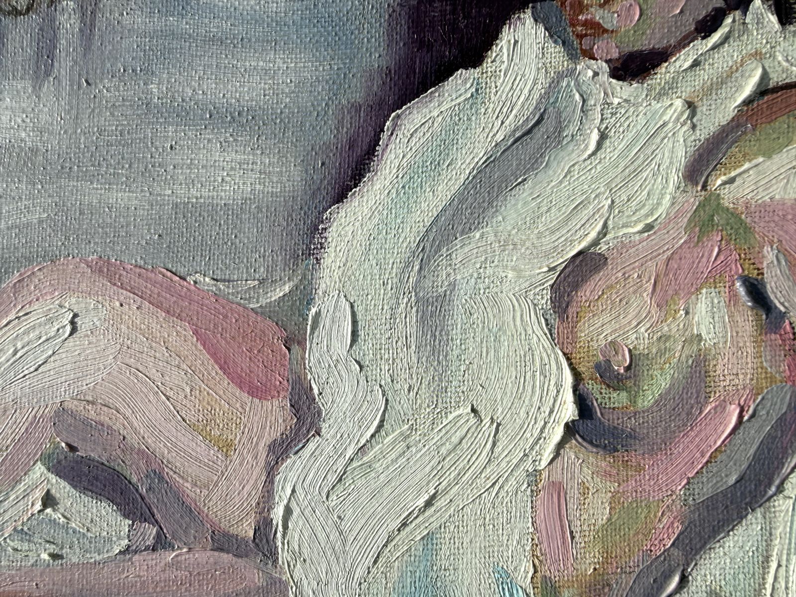 Jordi Arrue Spanish Expressionist Female Nude Interior Figurative Oil Canvas Painting 1980s 1981 photo Art