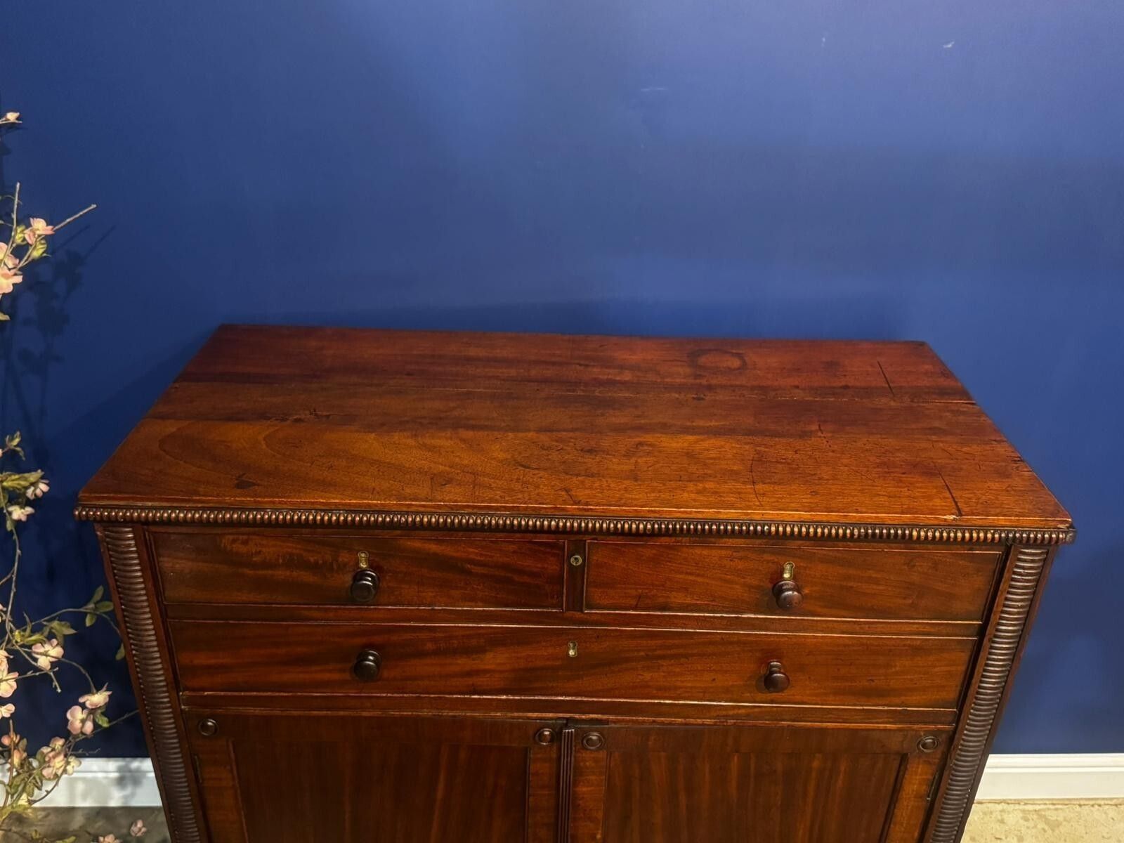Antique Secretaire Chest Of Drawers Georgian Mahogany Bureau Vintage. photo 545.0