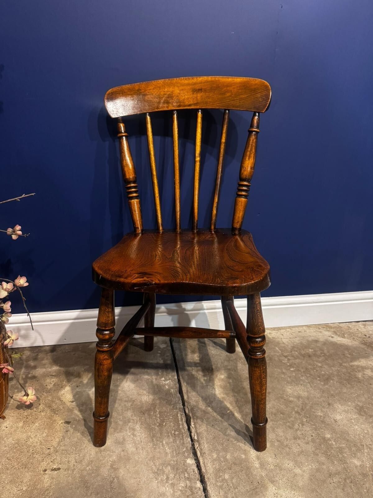Antique Elm Chair Farmhouse Rustic Kitchen Dining Chair Victorian Bedroom. photo furniture
