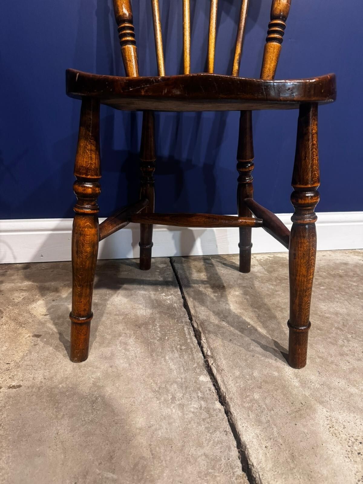 Antique Elm Chair Farmhouse Rustic Kitchen Dining Chair Victorian Bedroom. photo vinterior
