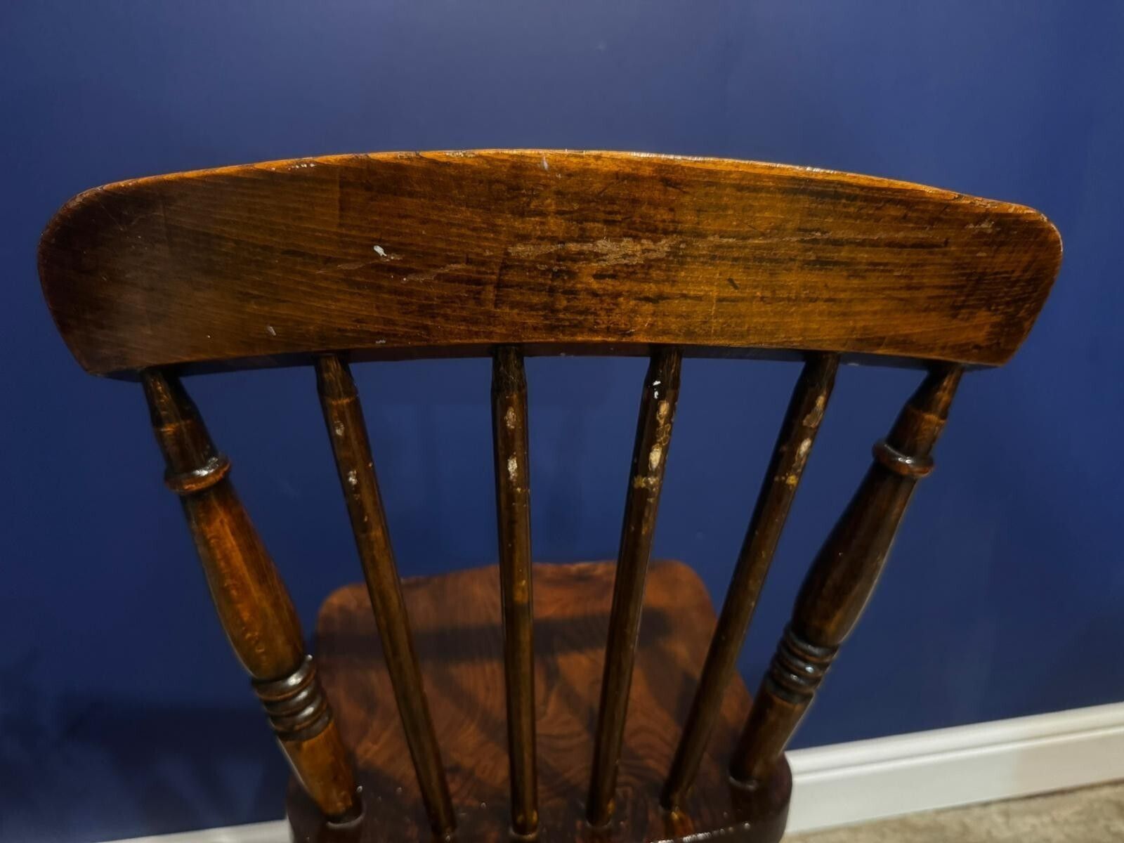 photo vinterior Antique Elm Chair Farmhouse Rustic Kitchen Dining Chair Victorian Bedroom.