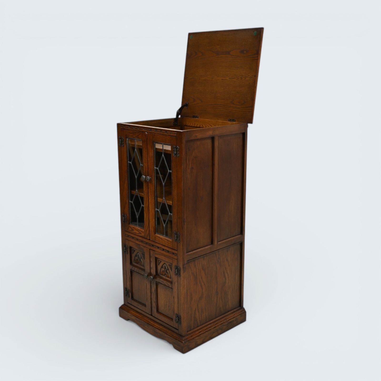 297.0 Old Charm Hi Fi/Record Cabinet 2 Adjustable Shelves Light Oak Free Uk Delivery* photo