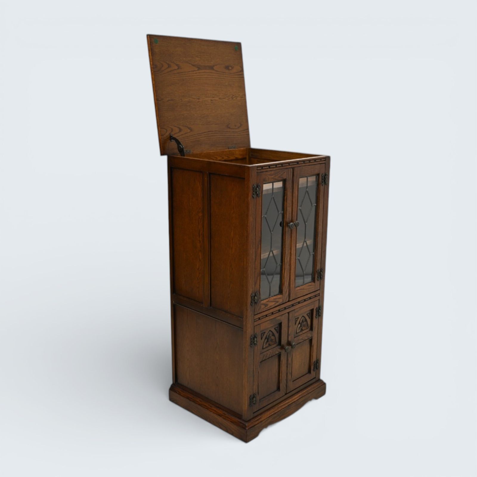 photo vinterior Old Charm Hi Fi/Record Cabinet 2 Adjustable Shelves Light Oak Free Uk Delivery*
