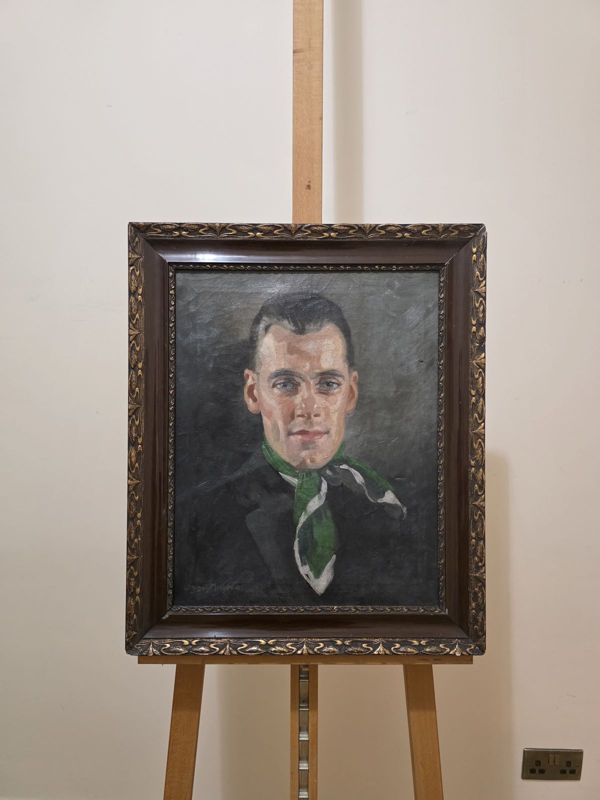 Elizabeth Mary Watt Oil Portrait Of A Young Man, Scottish Female Artist, Glasgow School / Glasgow Girls Circle photo furniture