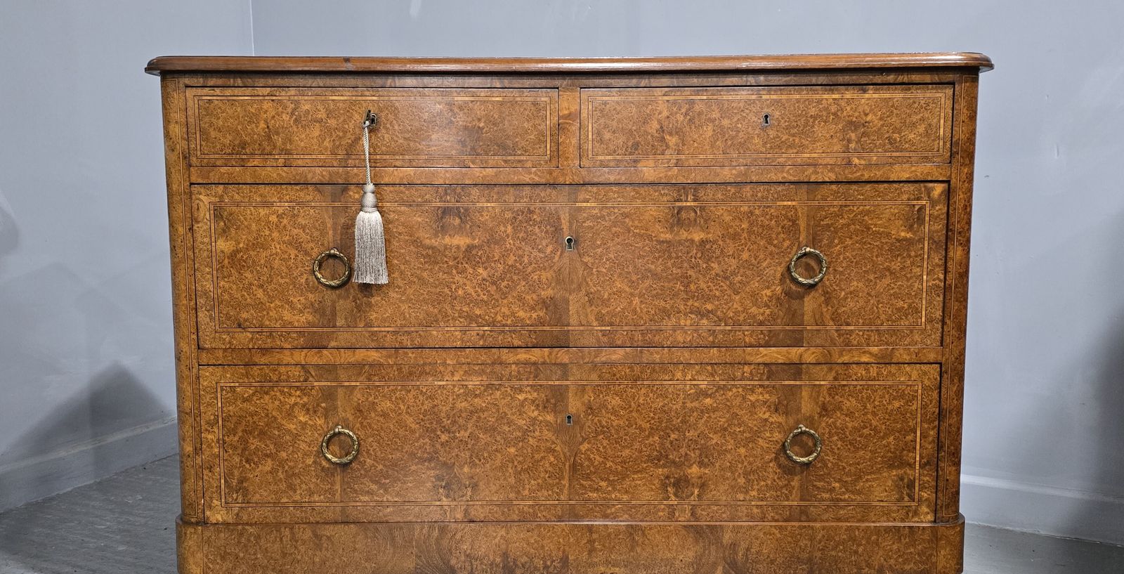 Superb French Amboyna Commode Chest Of Drawers photo for sale