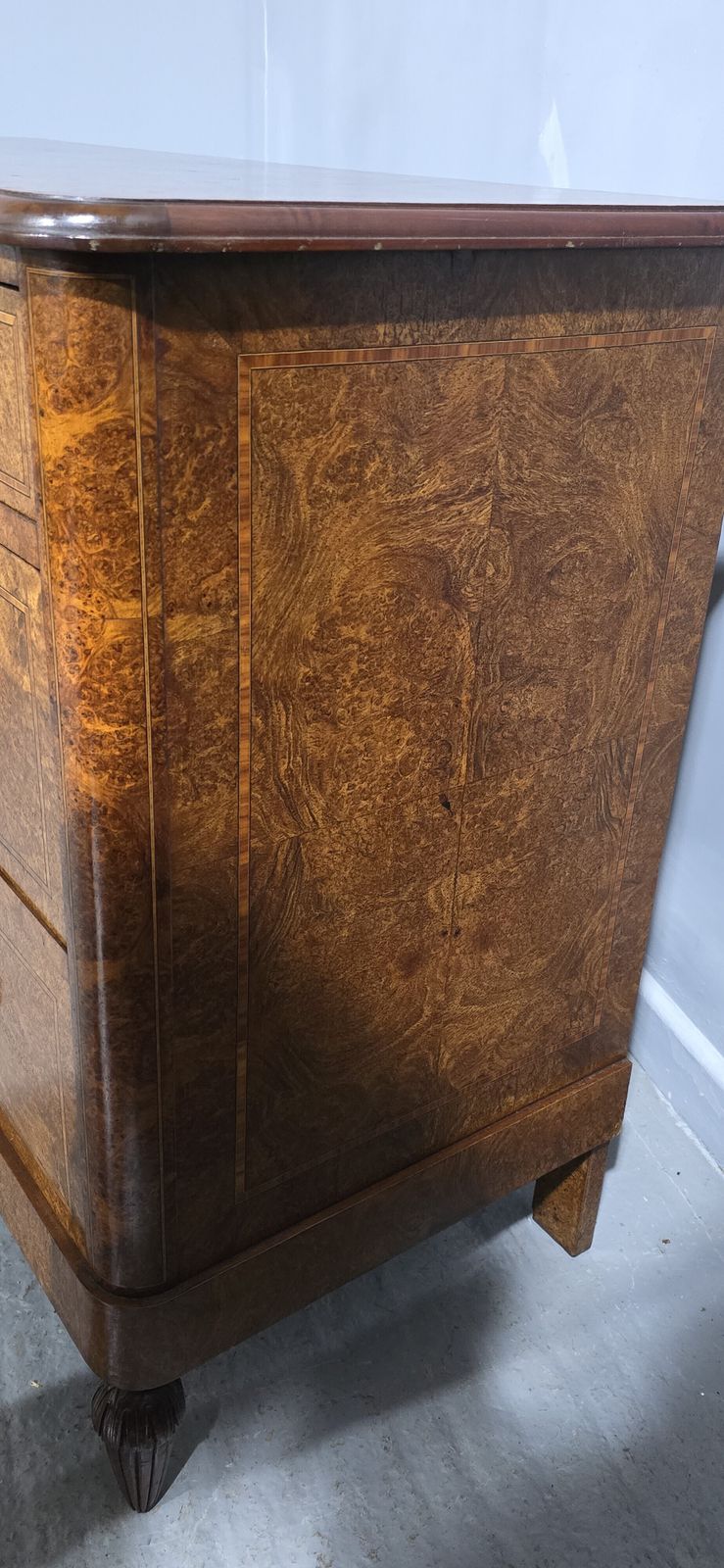 Furniture Superb French Amboyna Commode Chest Of Drawers photo