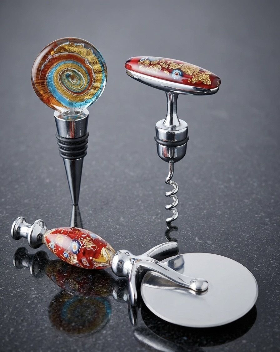 Murano Glass Pizza Cutter, Bottle Stop And Corkscrew & Picasso Figurine photo furniture