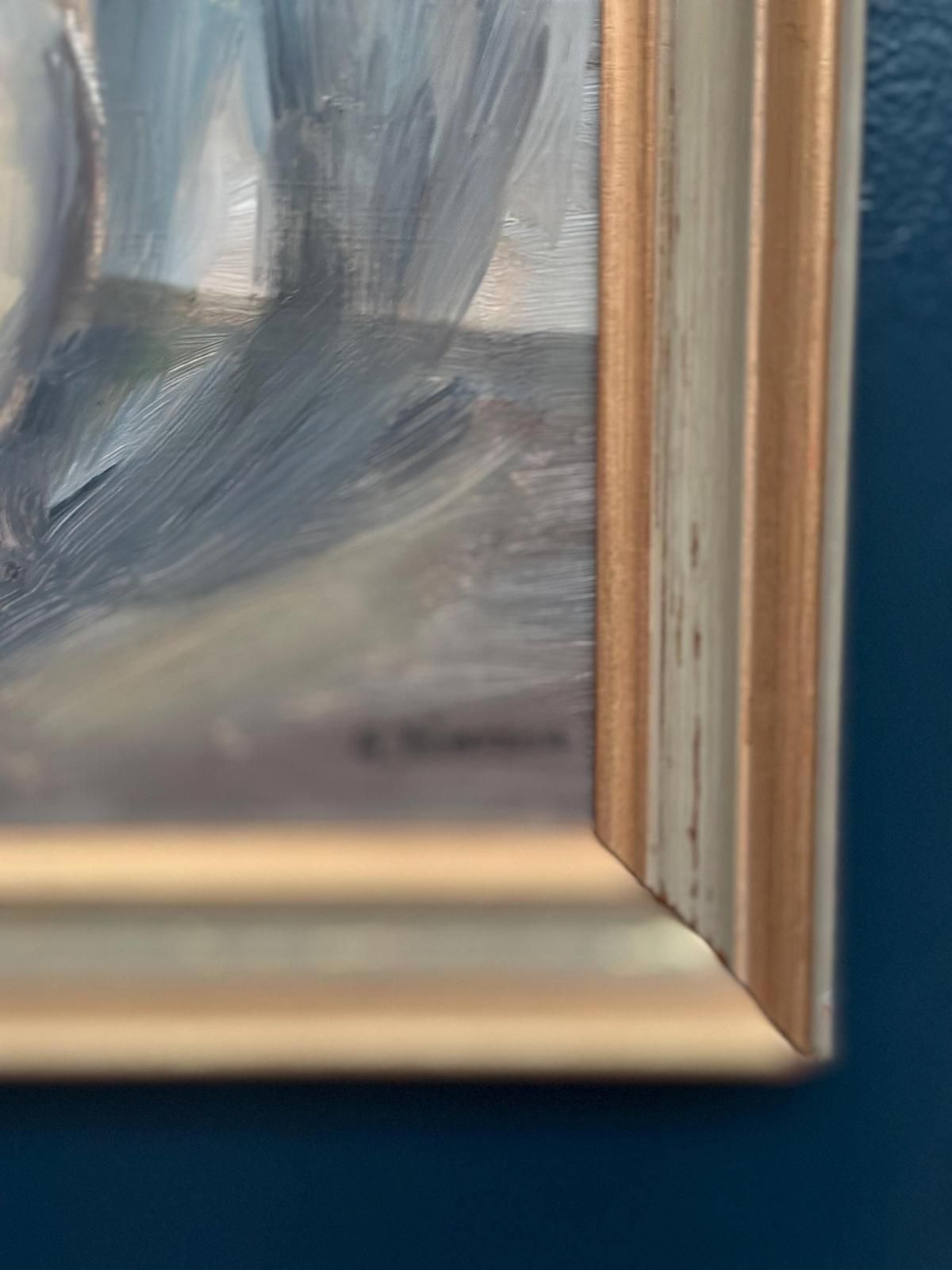 515.0 Original Mid Century Swedish Oil On Panel – “Woman” By Gunnar Jonsson – Vitnage & Framed – 53 × 31 Cm (20.9" × 12.2") photo