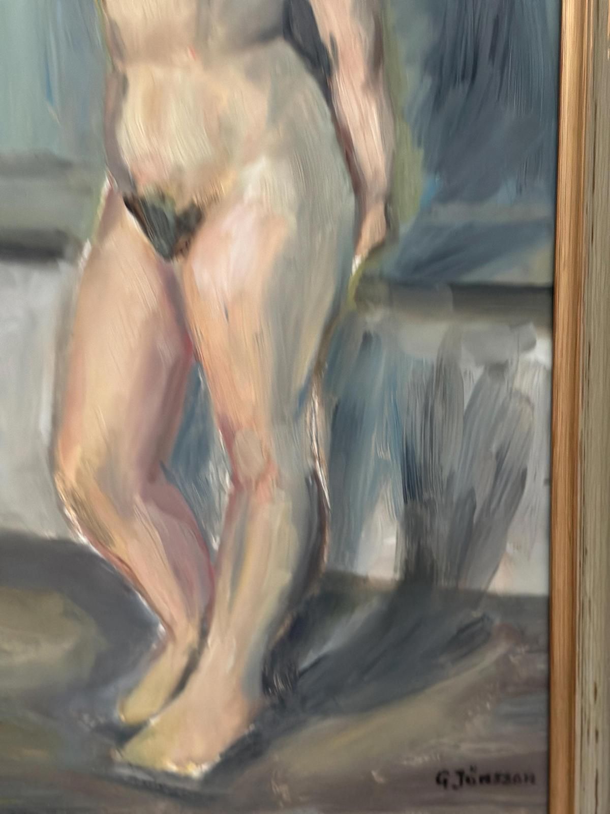 photo vinterior Original Mid Century Swedish Oil On Panel – “Woman” By Gunnar Jonsson – Vitnage & Framed – 53 × 31 Cm (20.9" × 12.2")