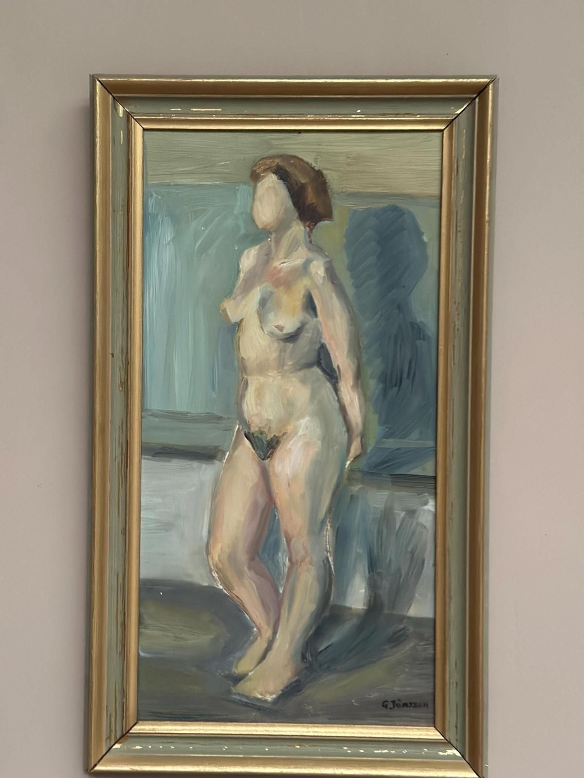 photo vintage Original Mid Century Swedish Oil On Panel – “Woman” By Gunnar Jonsson – Vitnage & Framed – 53 × 31 Cm (20.9" × 12.2")