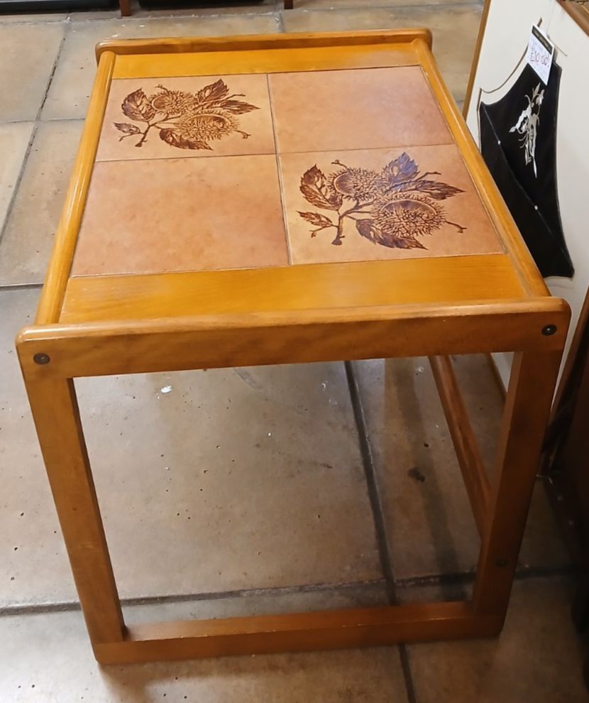 photo furniture Mid Century Nest Of 3 Danish Teak With Ceramic Tiles Tables
