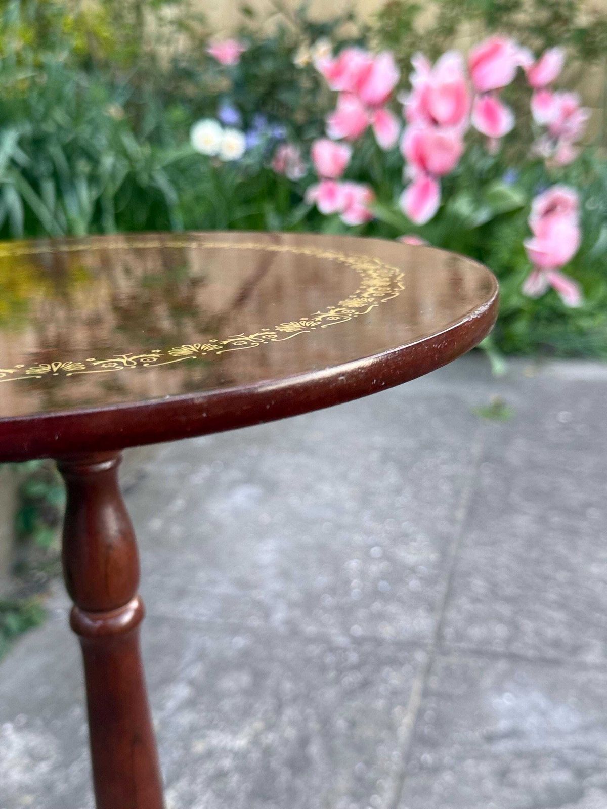 Quirky 1980s Faux Burr Effect Wine Table, Plant Stand photo vinterior