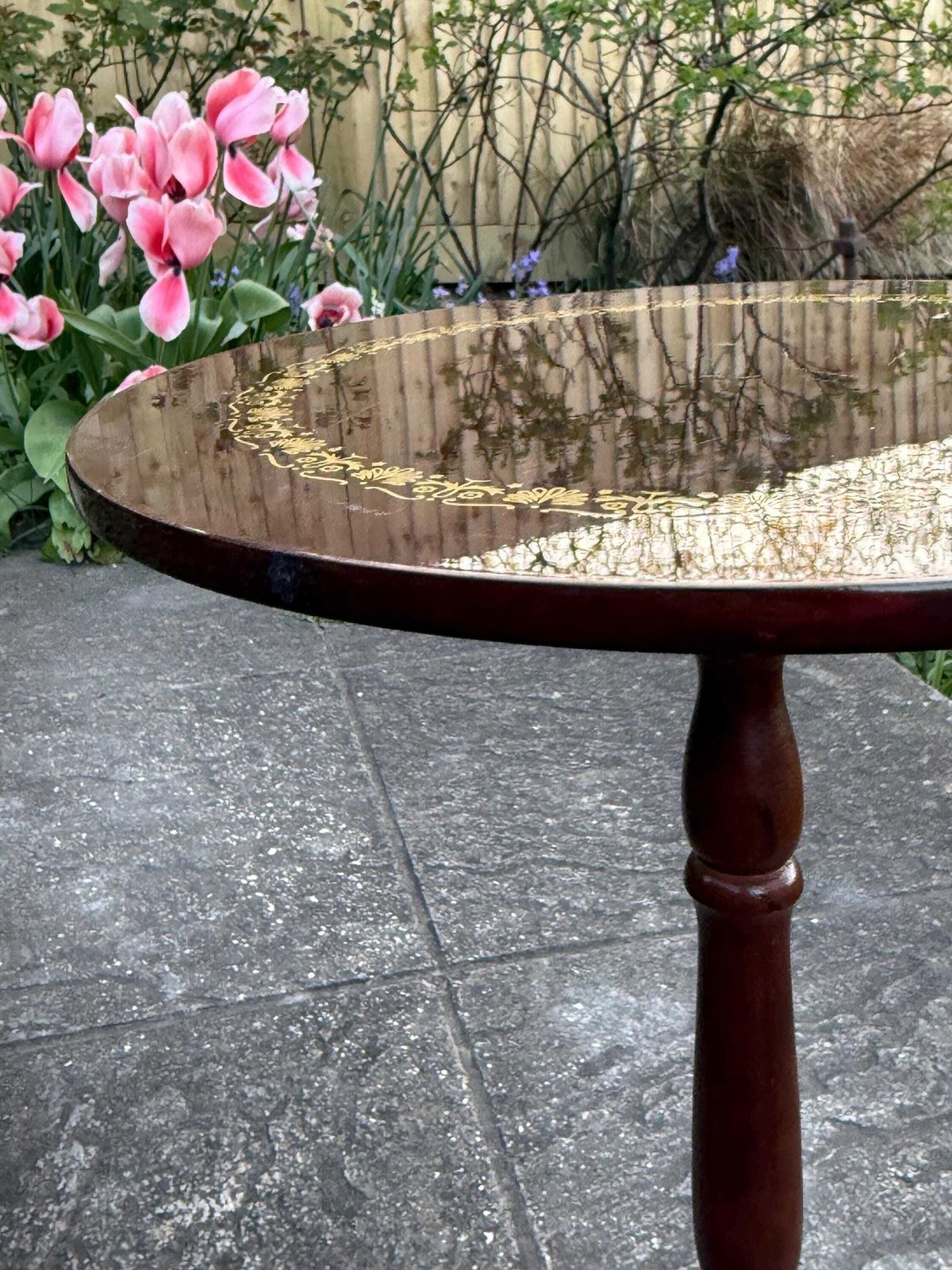 Quirky 1980s Faux Burr Effect Wine Table, Plant Stand photo buy
