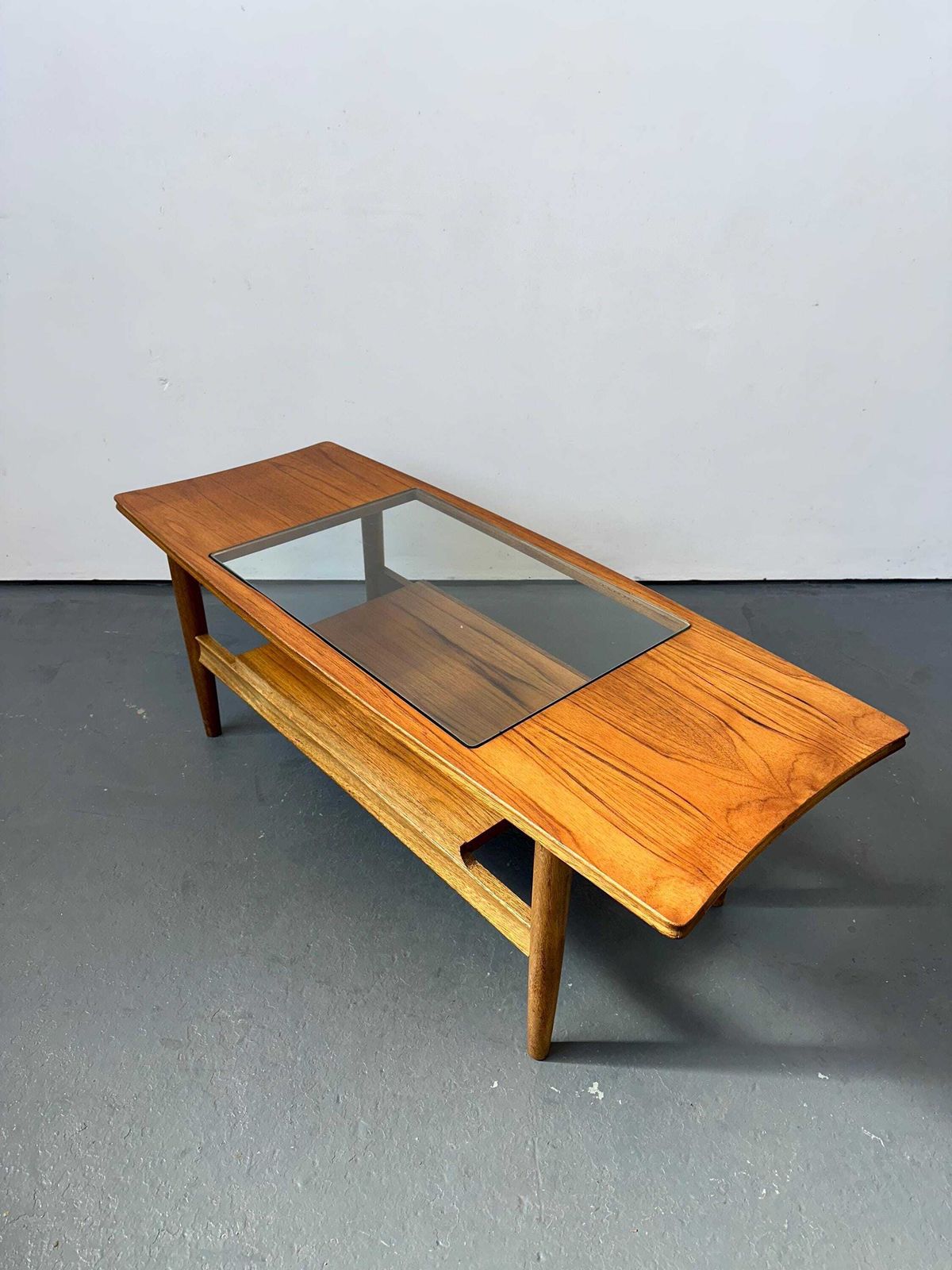 photo for sale Vintage Danish Teak & Glass Fresco Coffee Table. Retro G Plan Mid Century