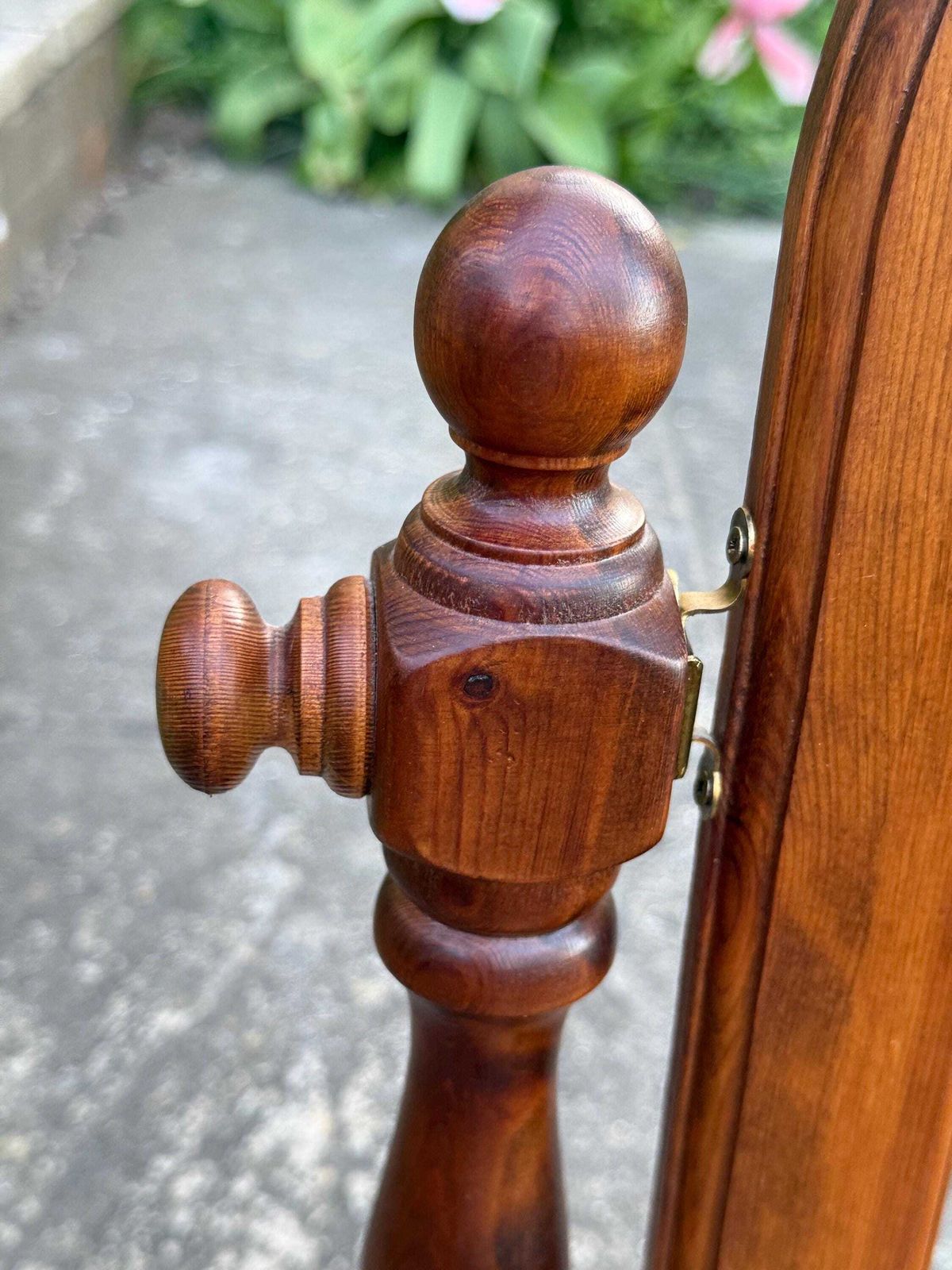 Vintage 1980s Quality Pine Dressing Table Mirror With Storage Box Vanity Mirror photo vintage
