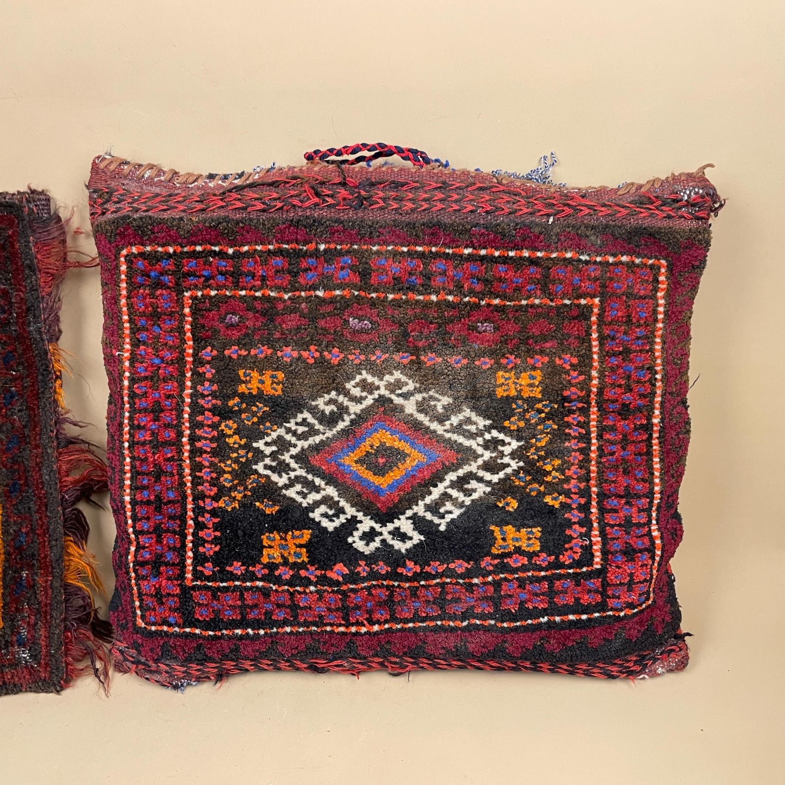 Moroccan Cushion Covers Handwoven Wool Kilim Berber Geometric Pair Set Of 2 Filled Scatter Cushion Sofa Pillow Boho Decorative photo 59.0