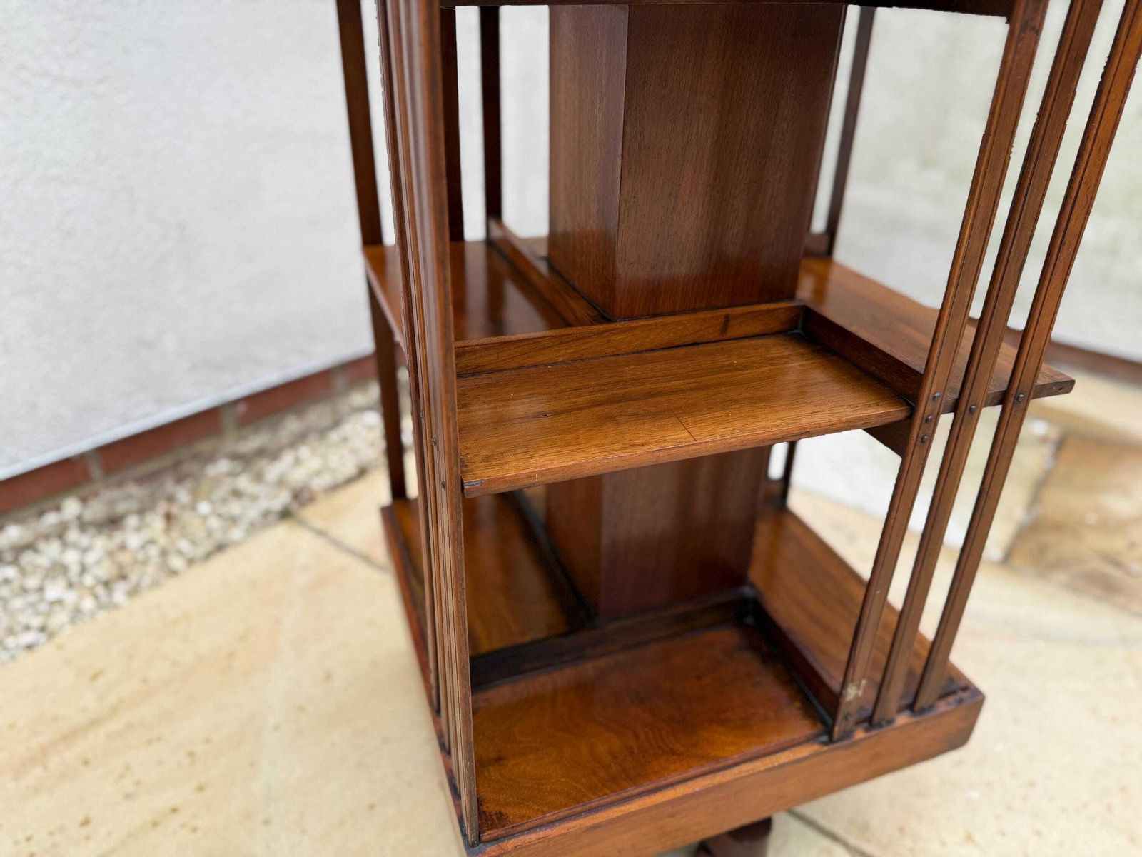 Antique Edwardian Oak Revolving Bookcase photo for sale
