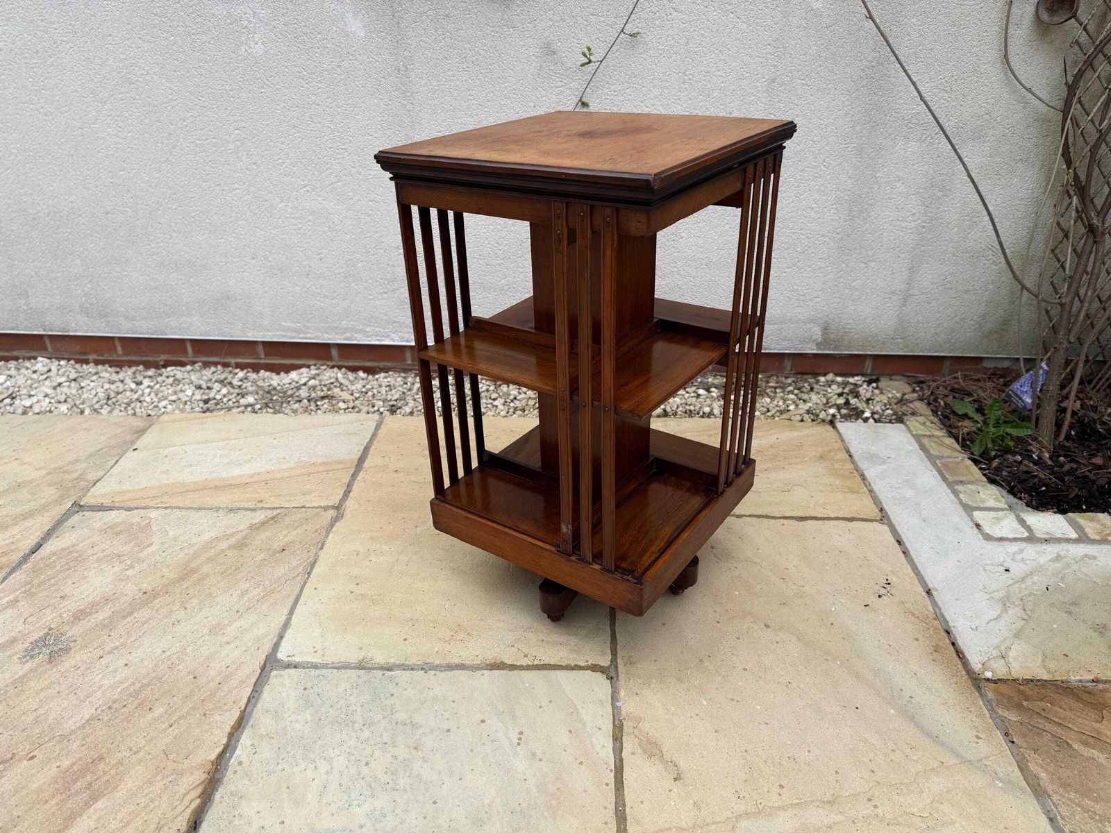 Furniture Antique Edwardian Oak Revolving Bookcase photo