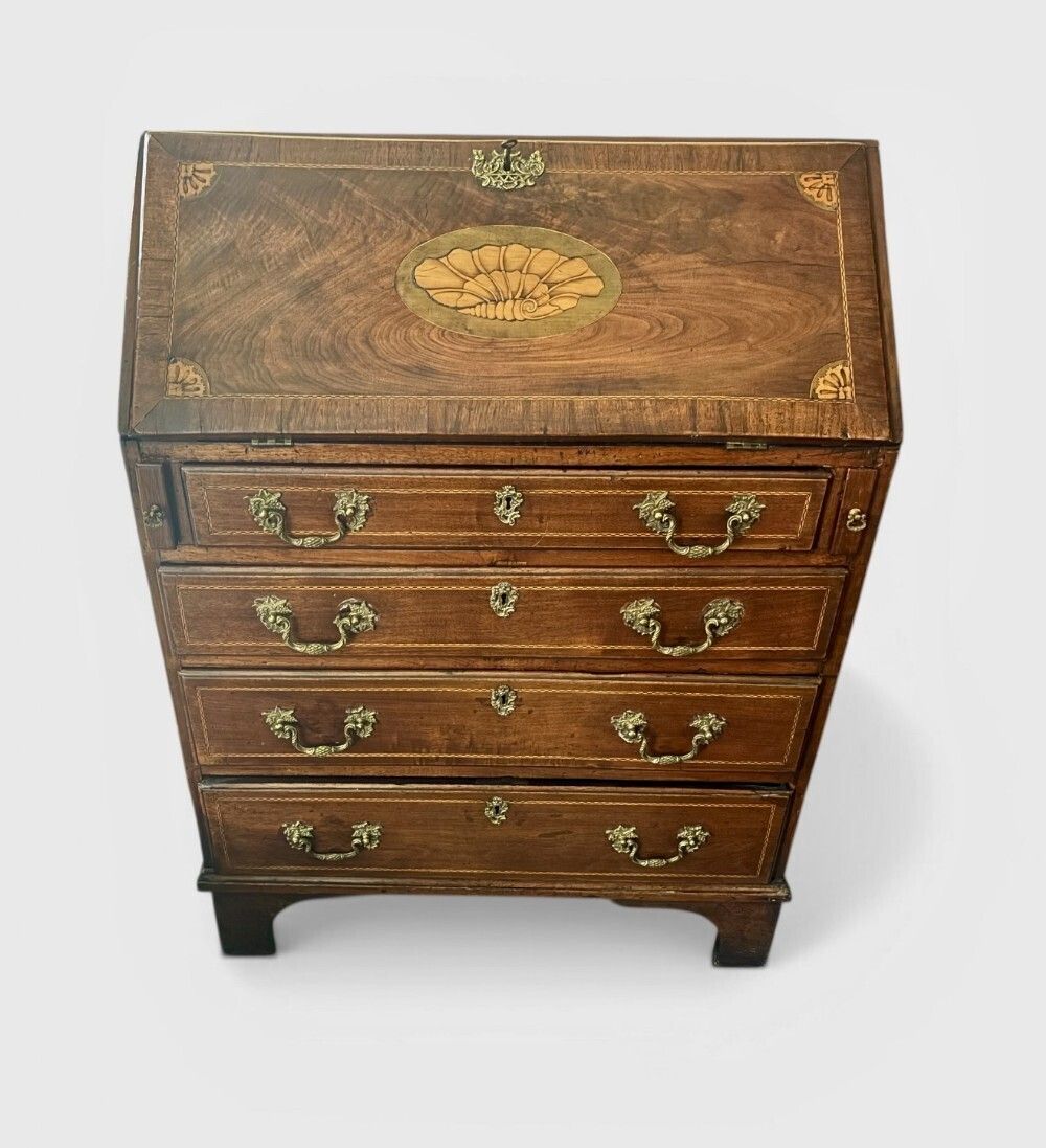 Fine Quality Small George III Mahogany And Satinwood Inlaid Bureau photo furniture