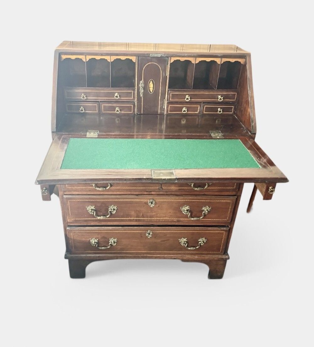 Fine Quality Small George III Mahogany And Satinwood Inlaid Bureau photo Furniture