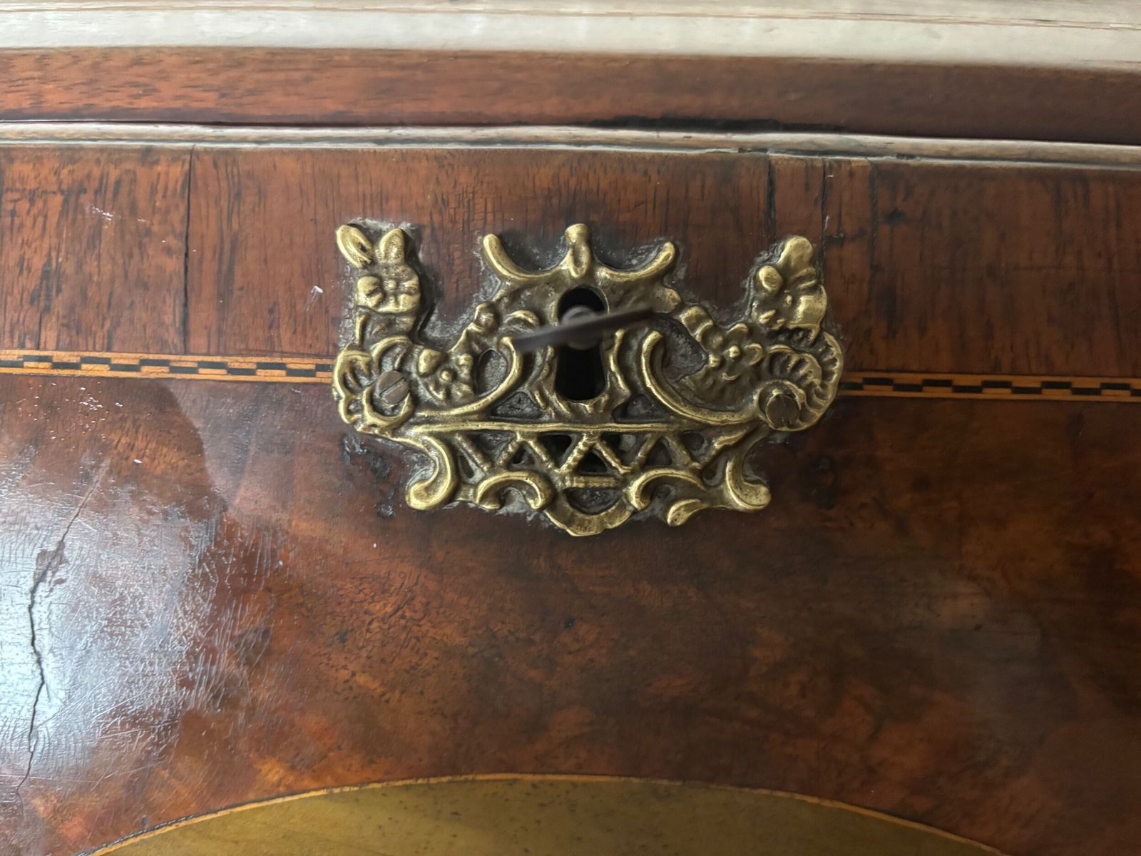 Furniture Fine Quality Small George III Mahogany And Satinwood Inlaid Bureau photo