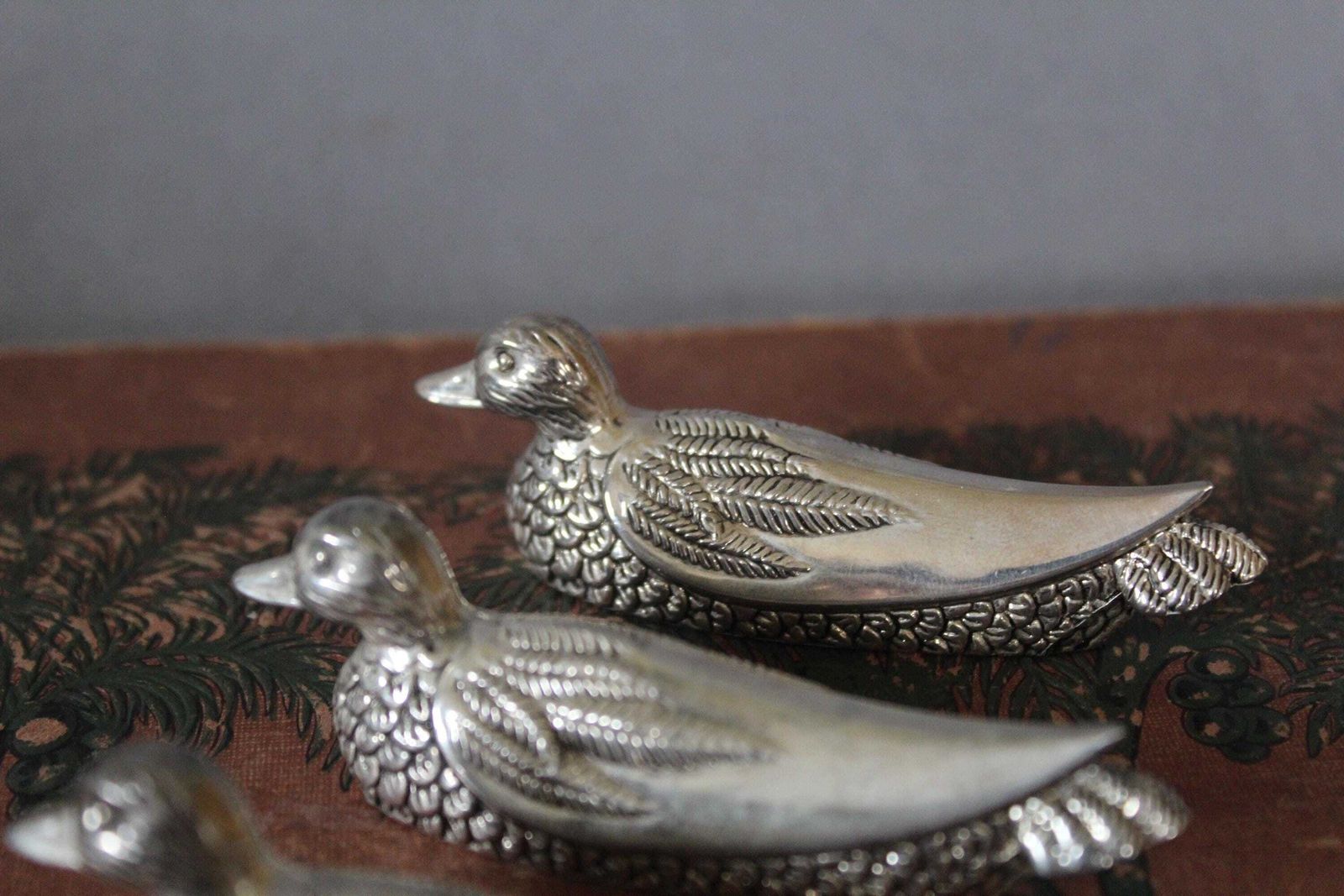 Vintage Set Of 6 Silver Plated Silea Duck Knife Rests, Animal Knife Rest, Fine Dining, Dinner Table, Cutlery Holder, Fork Rest photo vinterior