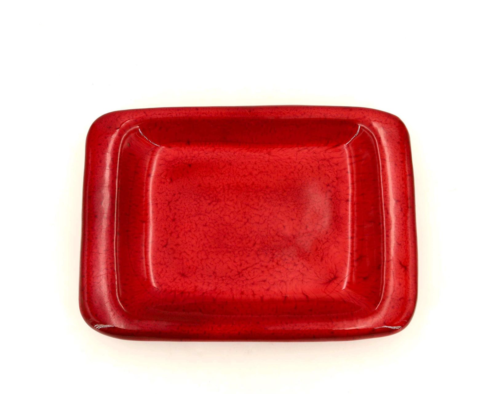 French Rectangular Red Ceramic Dish Or Tray By Jean And Robert Cloutier, 1970s / Frères, Brothers, Home Decor, Jewelry Bowl, France, Art photo furniture