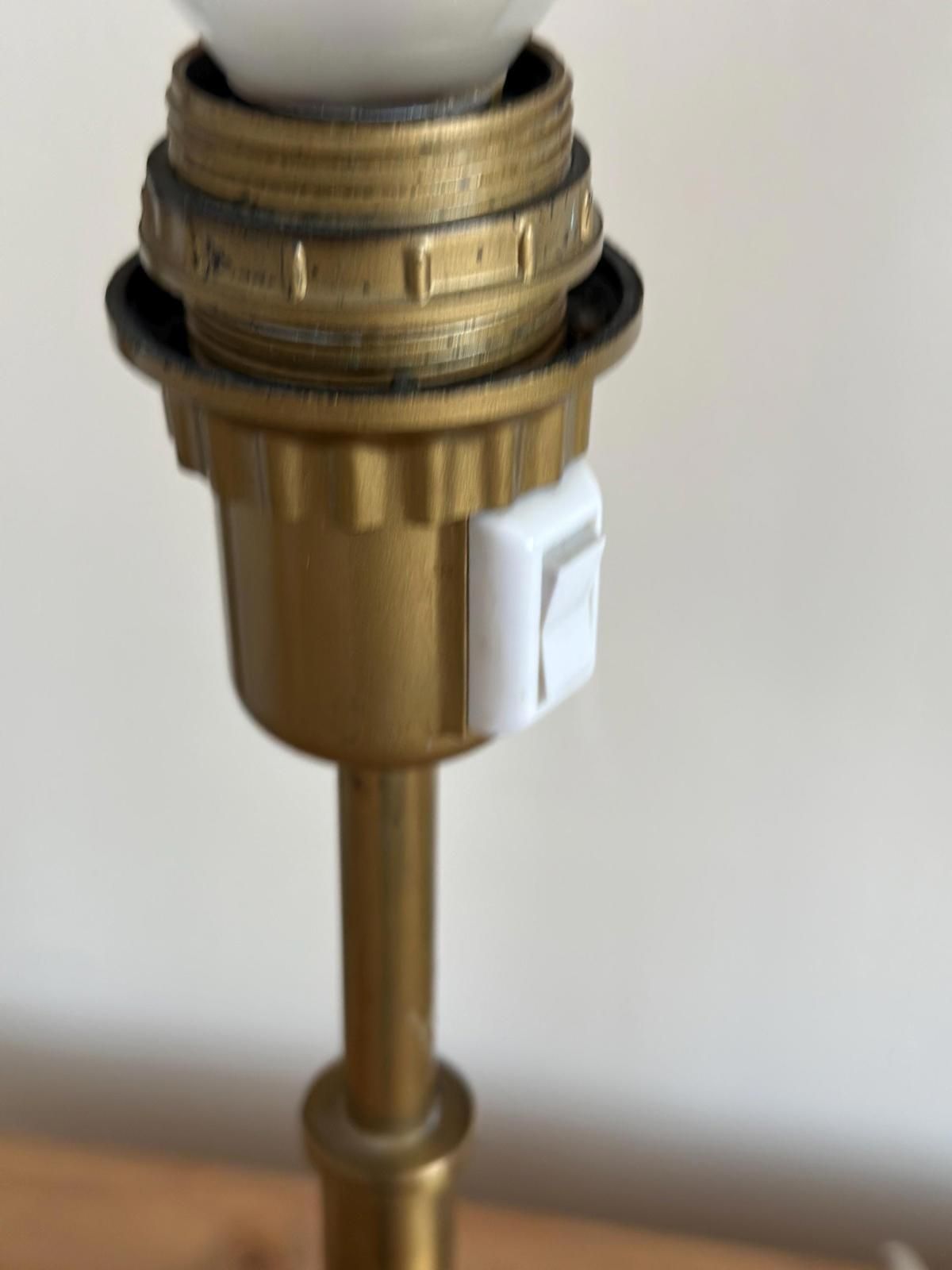 225.0 Pair Of Mid Century Style Swedish Brass Lamps By Konsethantverk photo