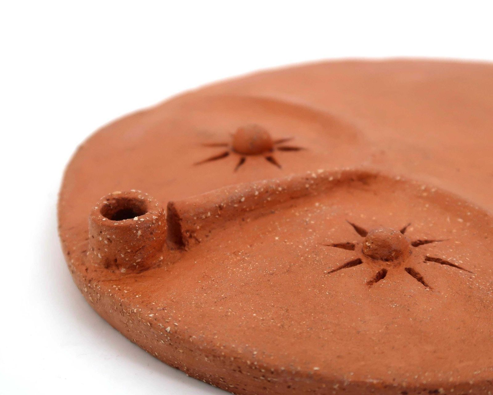 Terracotta Wall Mask, African Inspired, 1980s / Ceramic, Folk, Home Decor, Orange photo for sale