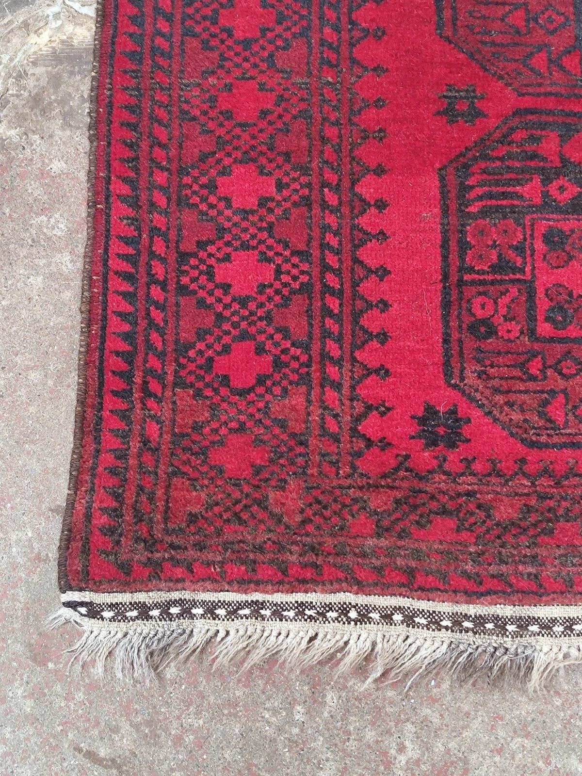 1970s Afghan Aqcha Rug 100% Wool Hand Knotted Hand Dyed 160cm X 104cm photo furniture