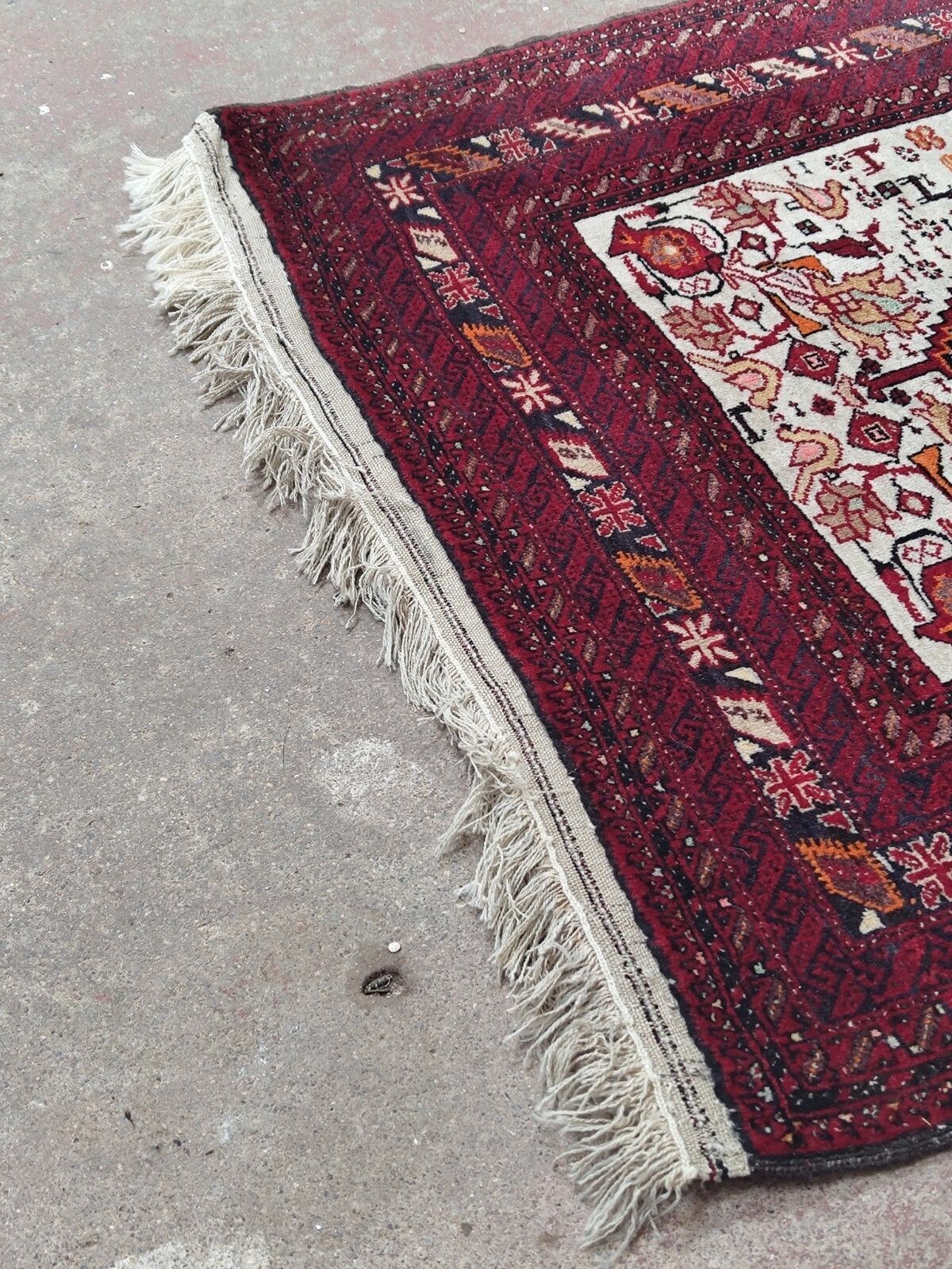 photo for sale 1960s Vintage Middle Eastern Hand Knotted Hand Dyed Tribal Rug 200cm X 96cm