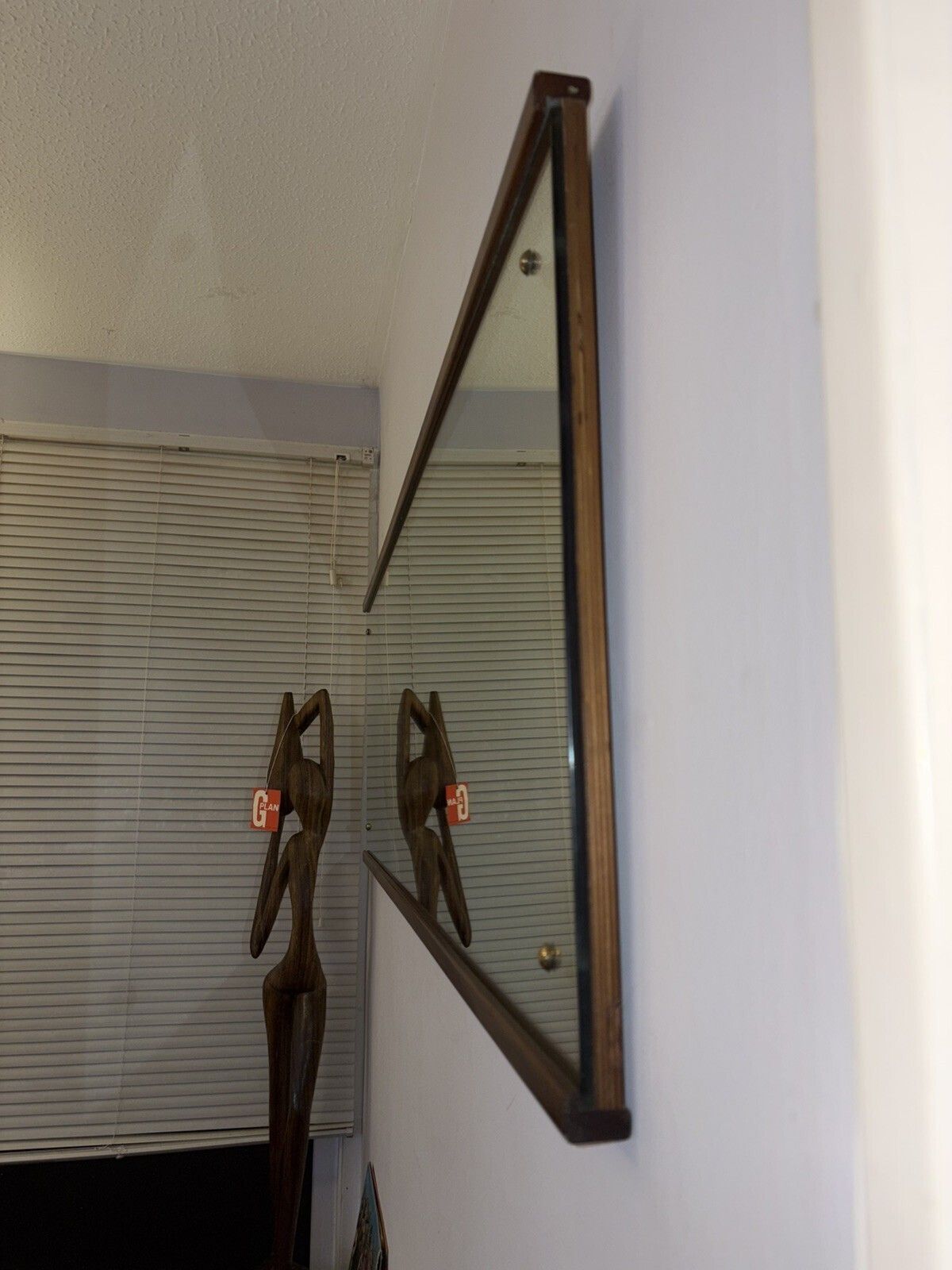 Mid Century Homeworthy Afromasic Teak Wall Mirror   Danish Style   Retro photo vinterior