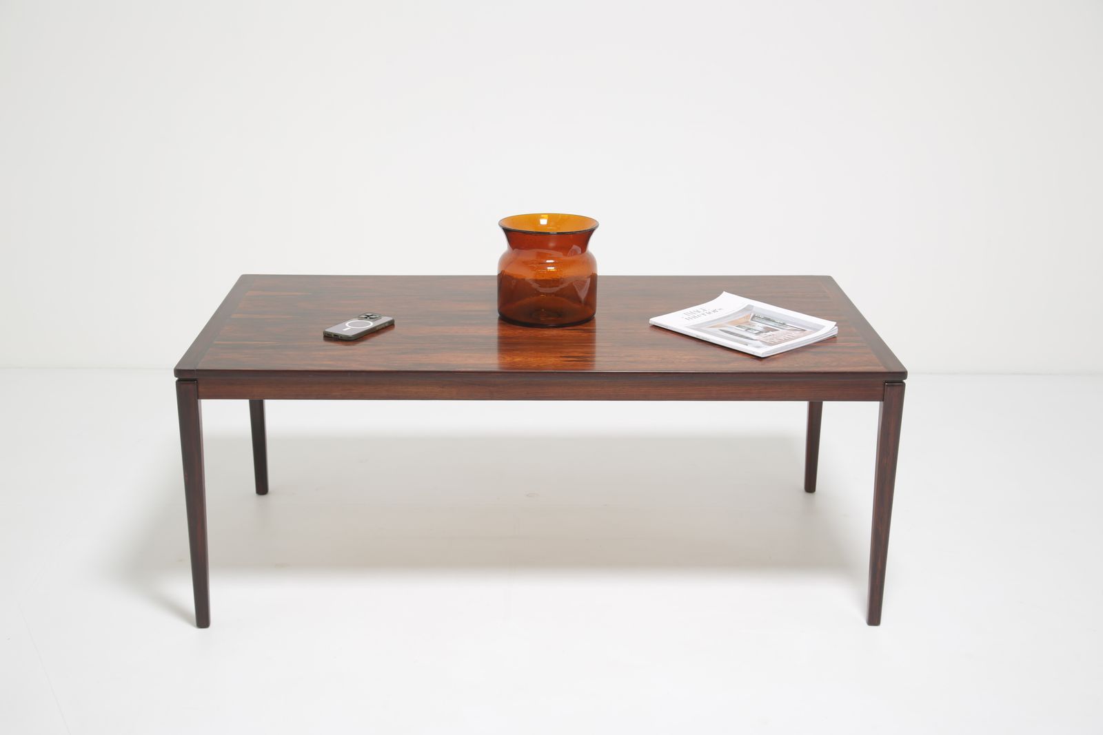 Furniture Grand Mid Century Danish Coffee Table In Figured Brazilian Rosewood, Denmark, 1960s photo