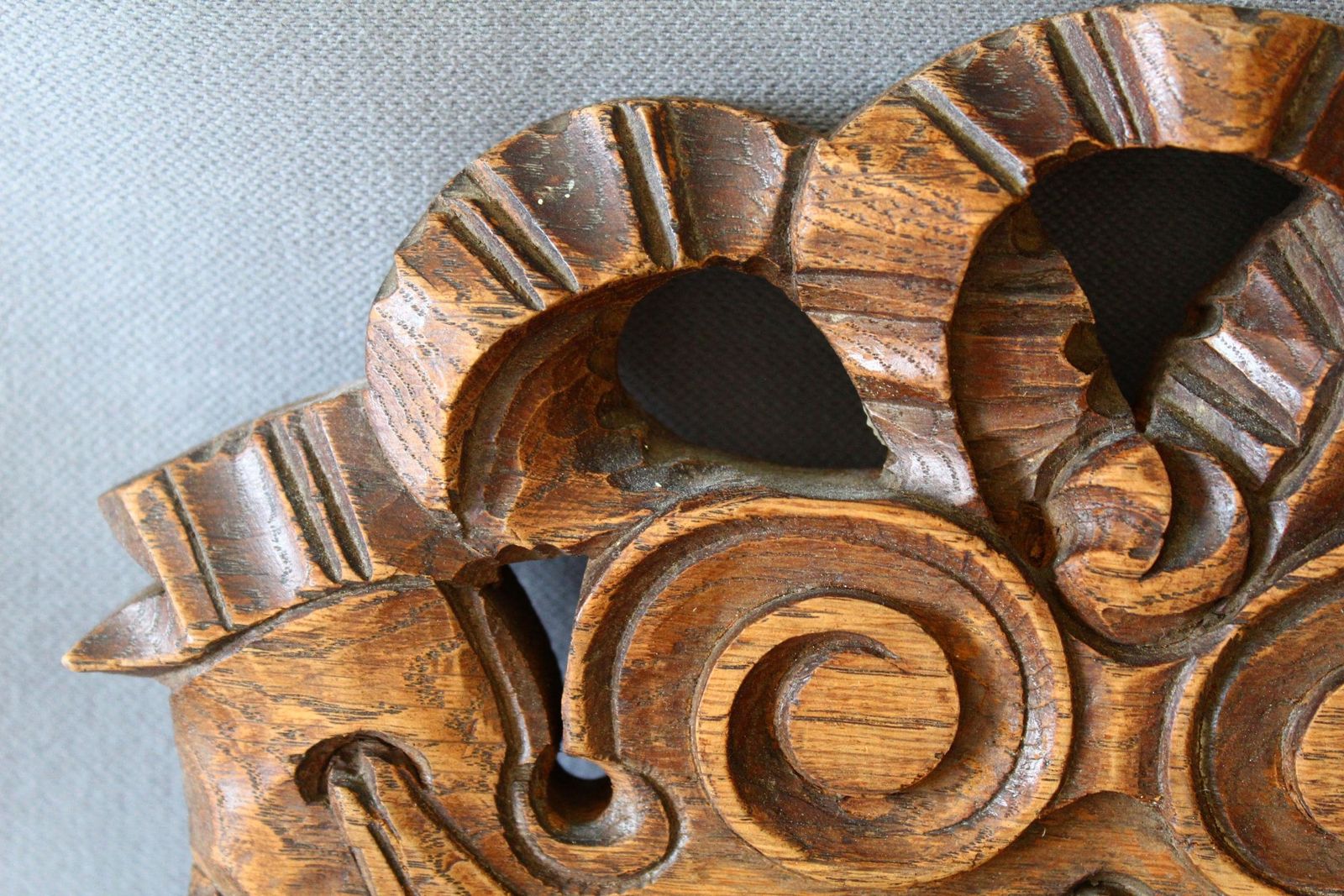 Large Antique French Louis XV Style Ornate Oak Wood Panel, Wood Pediment, Detailed Hand Carved, Wall Decor, Ornamental, Restoration Salvage photo Art