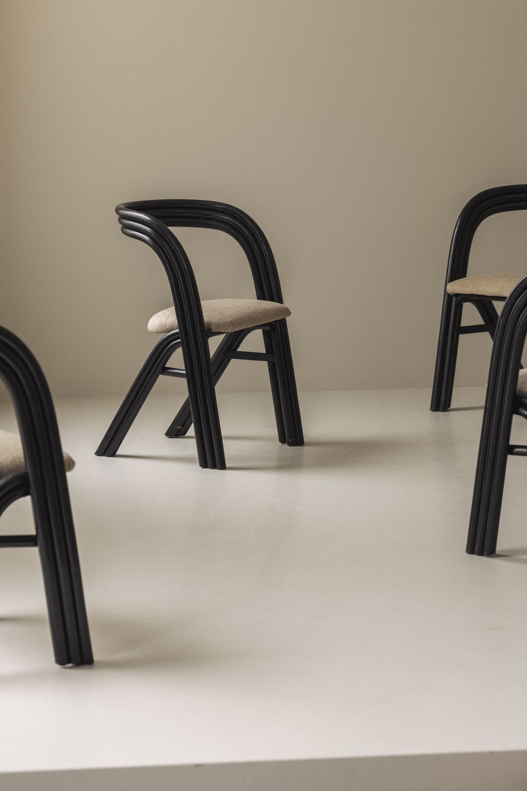 Set Of Four Sculptural Dining Chairs By Axel Enthoven For Rohé Design, 1980s photo for sale