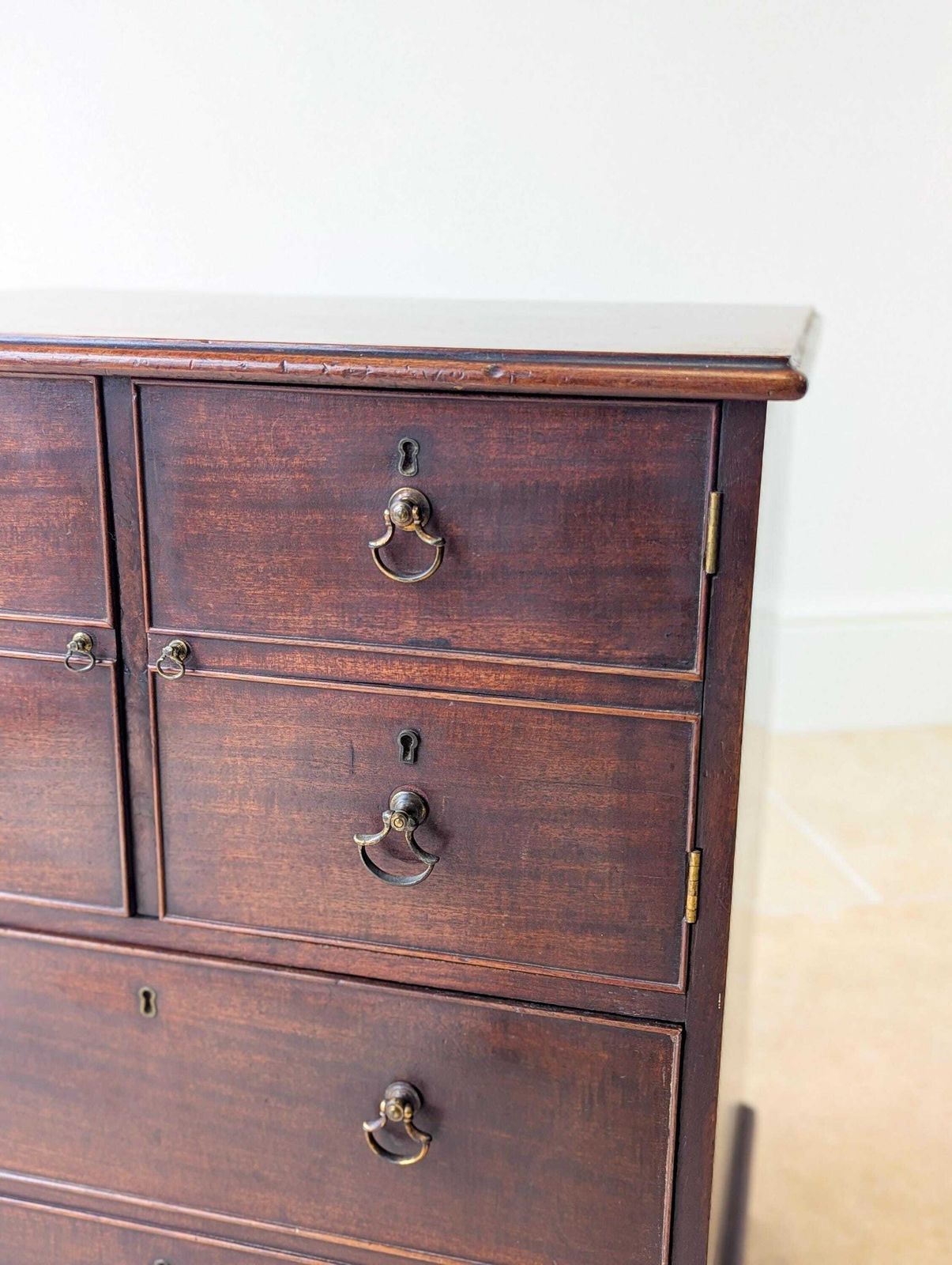 725.0 Antique Georgian Mahogany Commode Chest C.1800 photo
