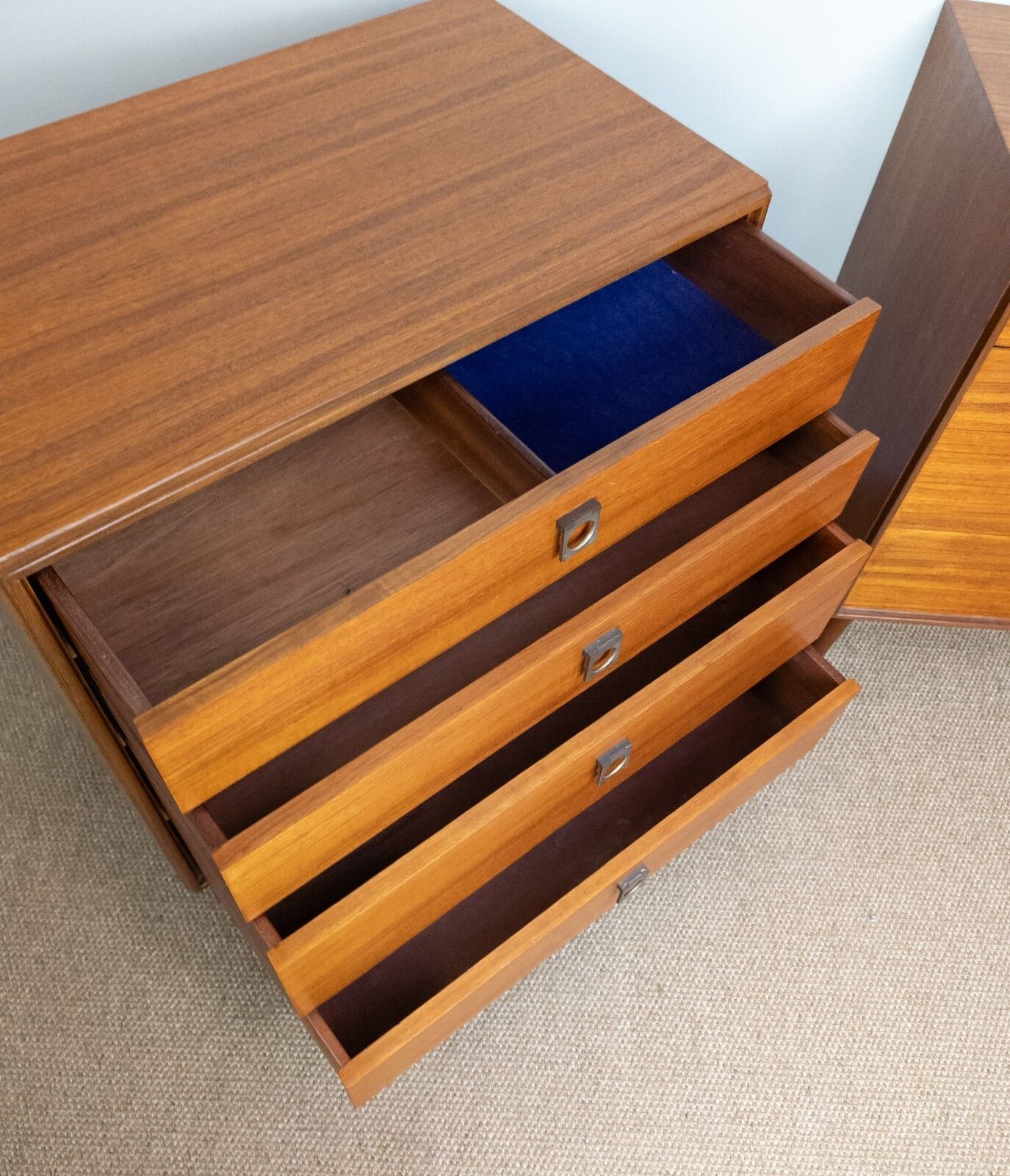 795.0 Pair Of Refinished Vintage Teak Mid Century Teak G Plan Form 5 Chest Of Drawers photo