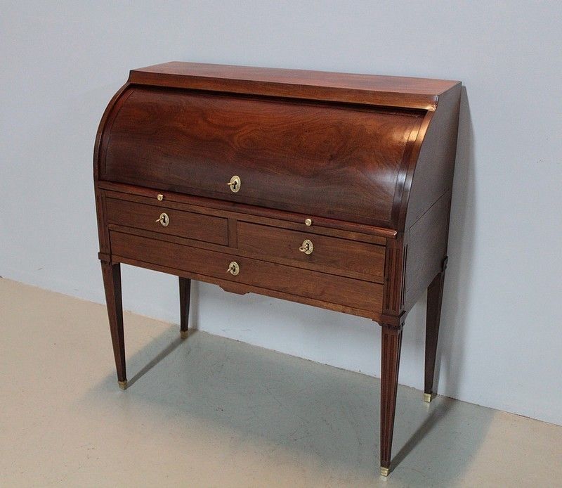 Office Cylinder Louis XVI Mahogany 18th photo furniture
