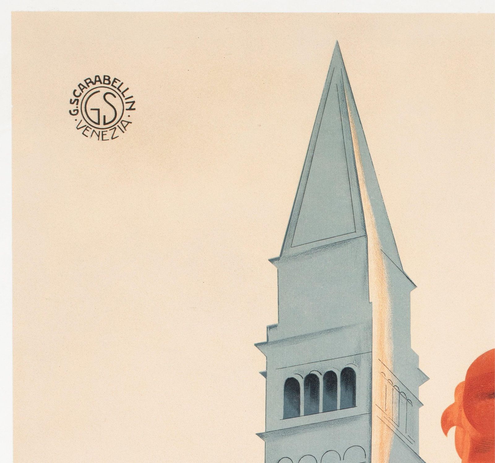 Affiche de voyage publicitaire ENIT, Venice Venezia Lido, vers 1930, Italie photo for sale