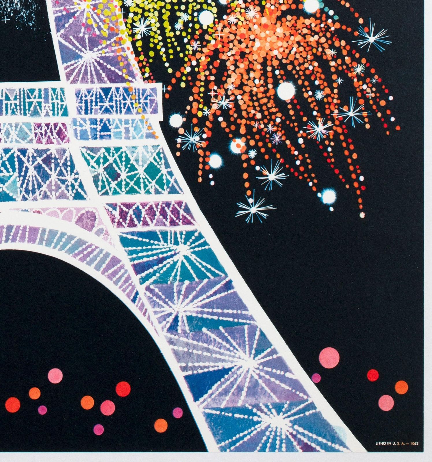 Affiche publicitaire TWA Paris 1962, David Klein photo vintage