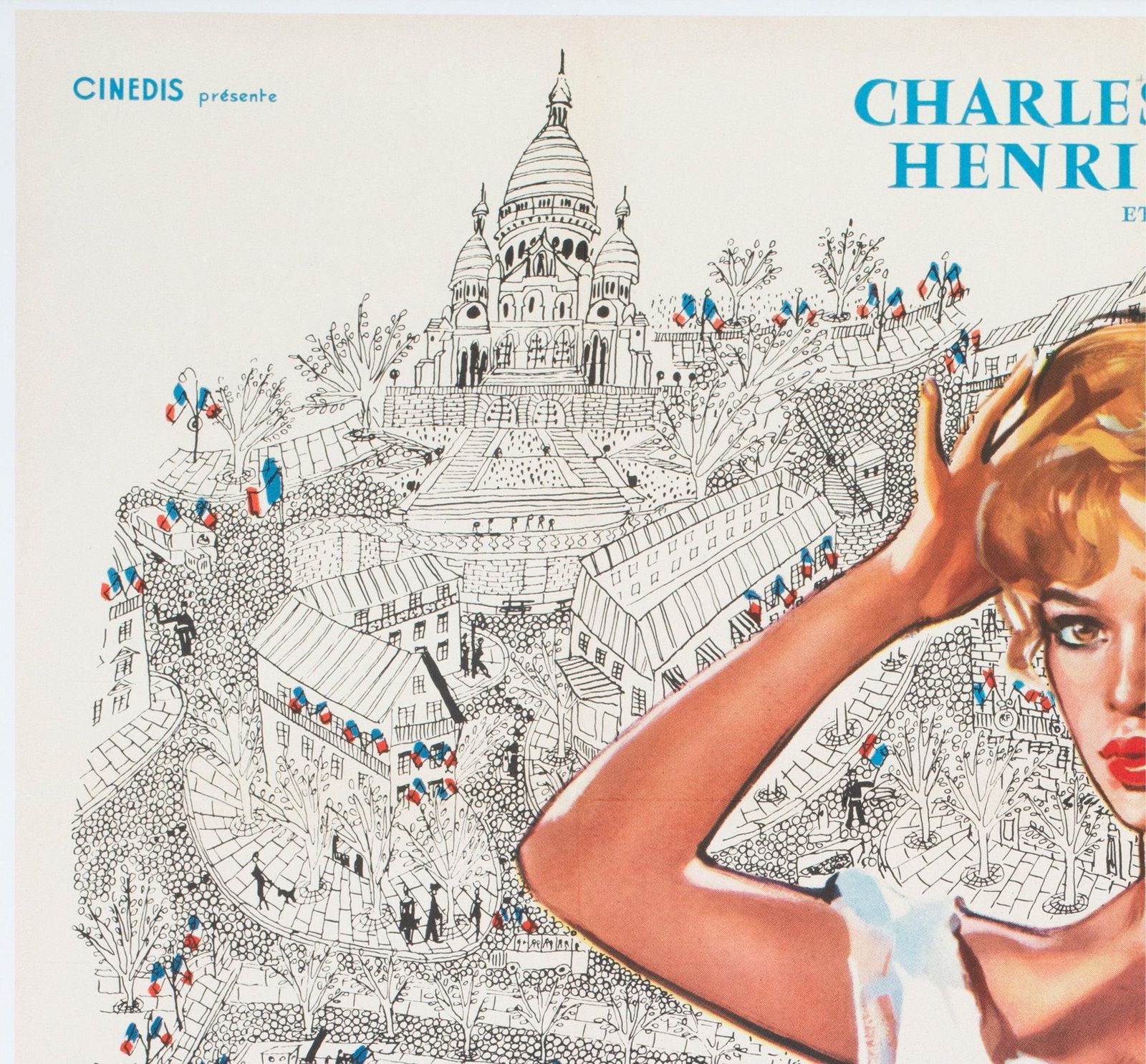 Une Parisienne 1957 French Grande Film Poster photo for sale