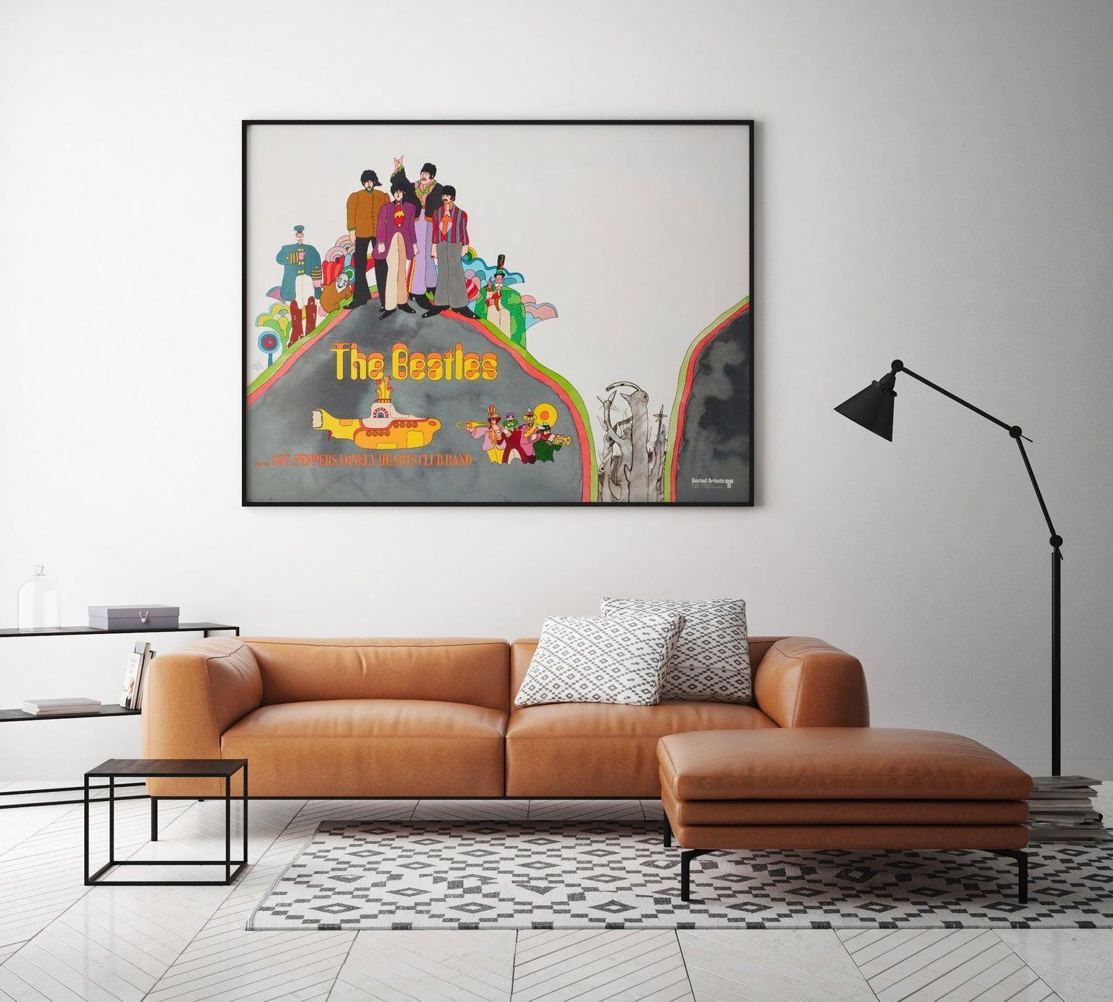 Affiche de cinéma UK Quad Advance, Yellow Submarine, 1968, Heinz Edelmann photo furniture