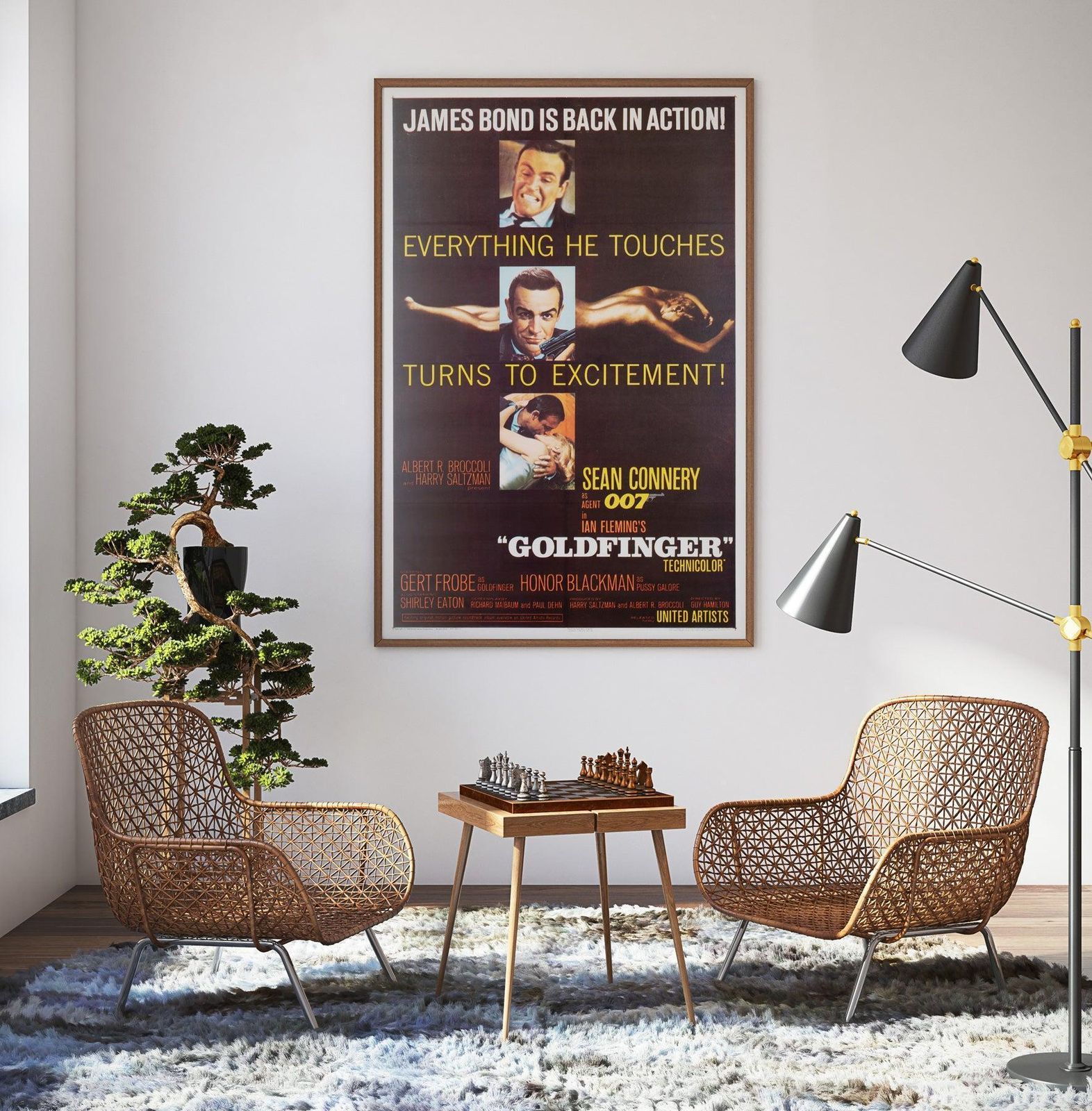 Goldfinger 1964 Us 1 Sheet Film Poster photo furniture